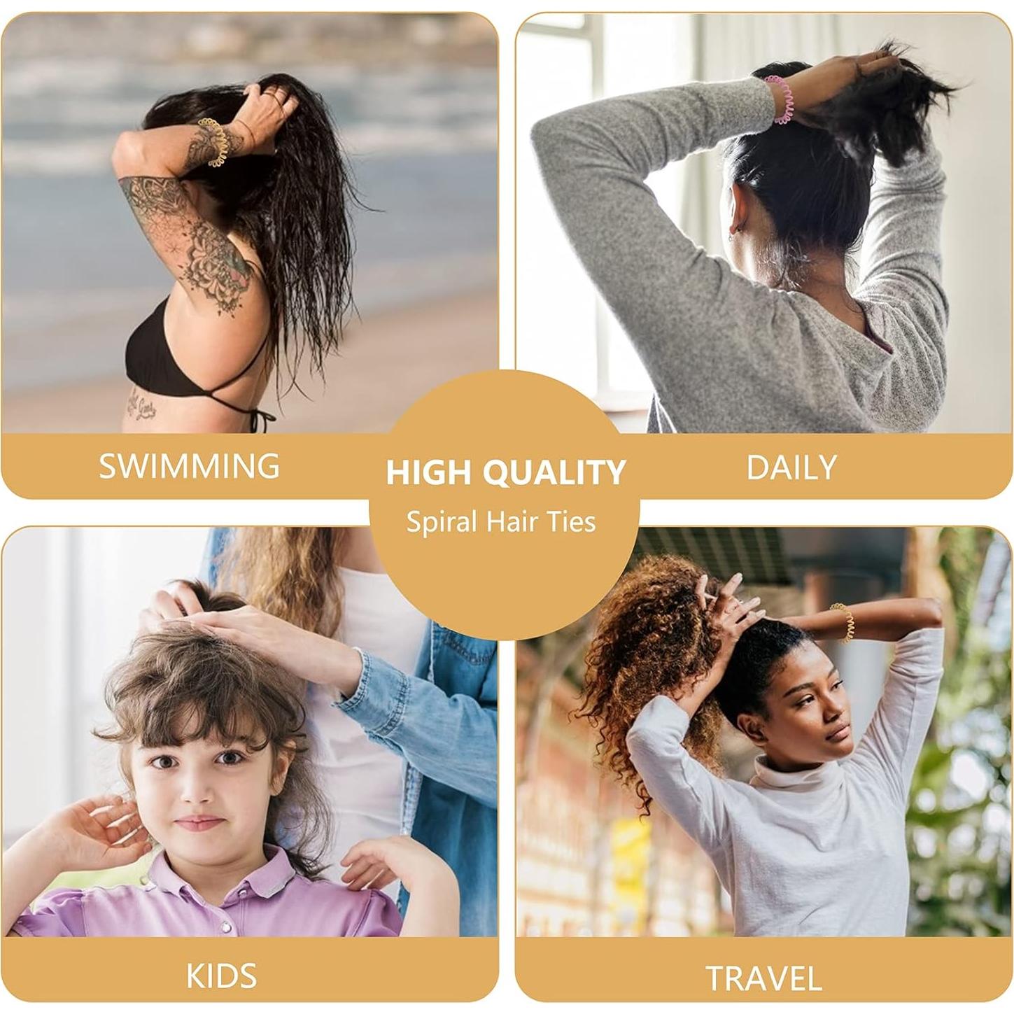 Lazos de Cabello Espirales TIZZYT 18 Unidades Color Mate Vintage