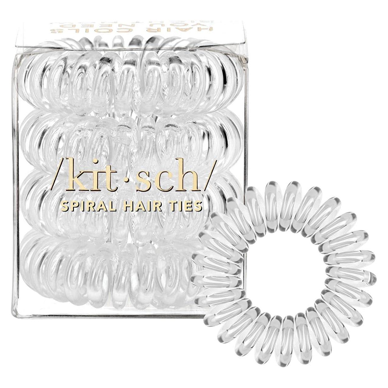 Coletas en Espiral Kitsch Transparentes - 4 Piezas Sin Daño