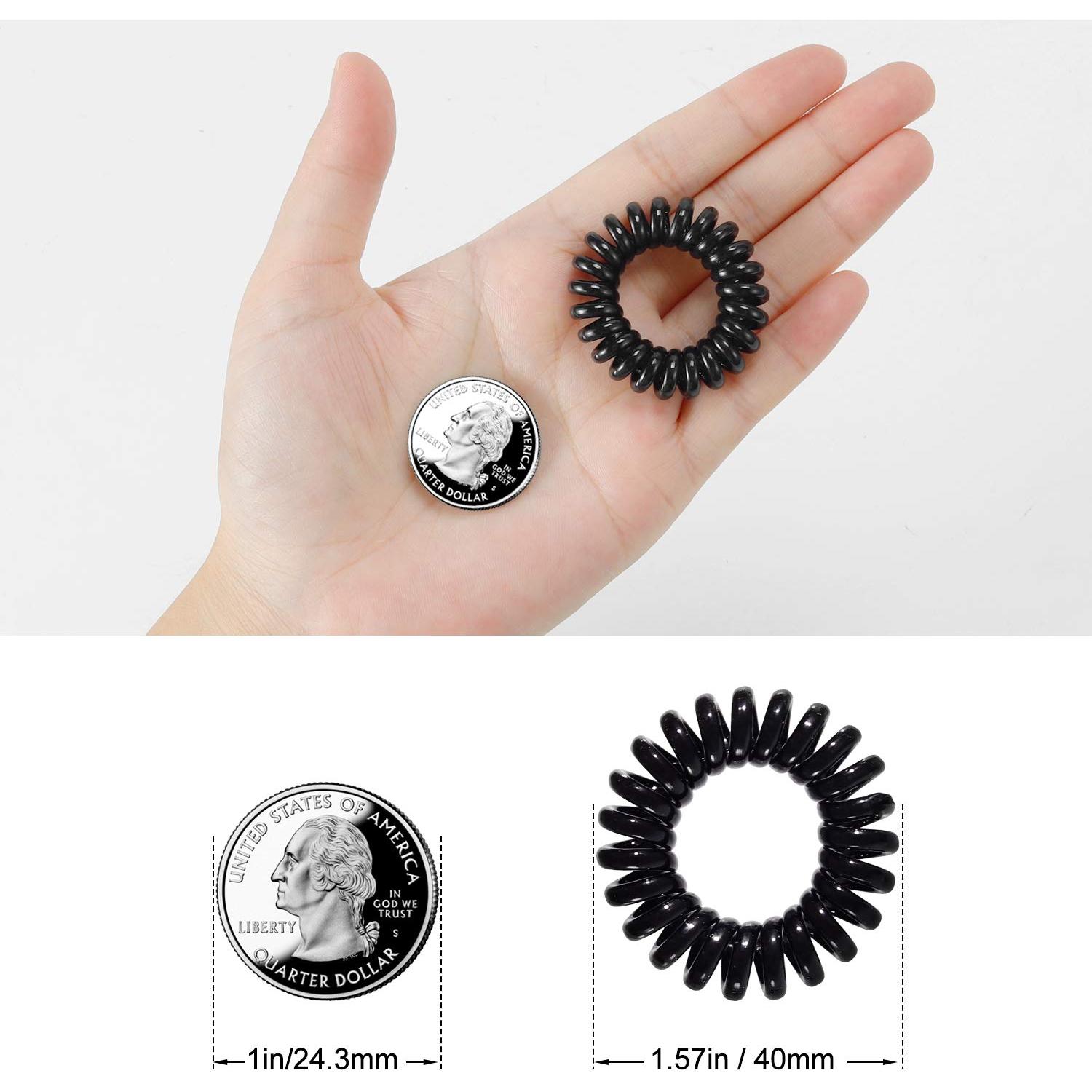 Gomas de Pelo Espirales TailaiMei 30 Pcs Negro y Transparente