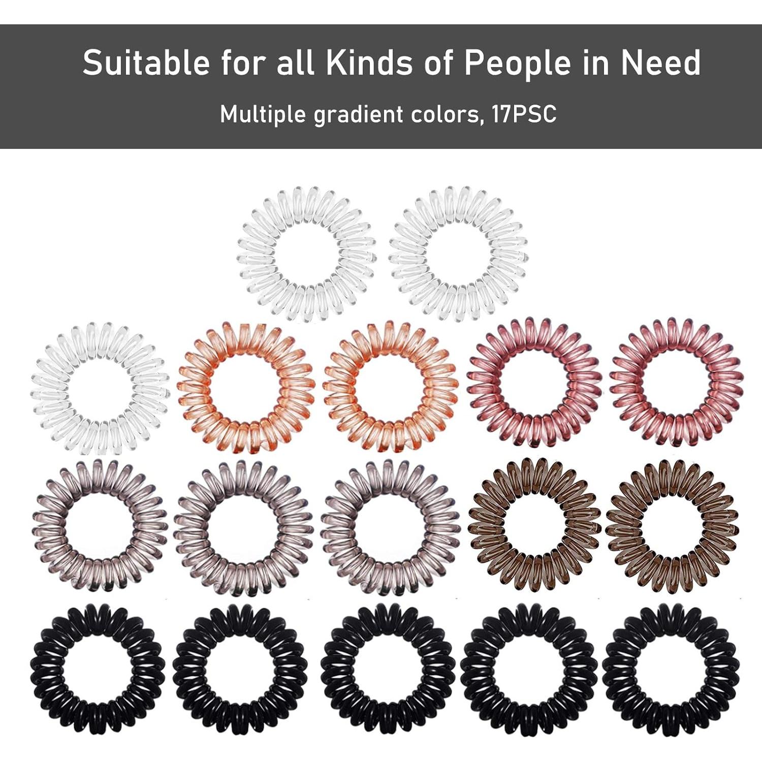 Coletas Espirales Teqifu - Paquete de 17 Sujetadores Sin Marcas