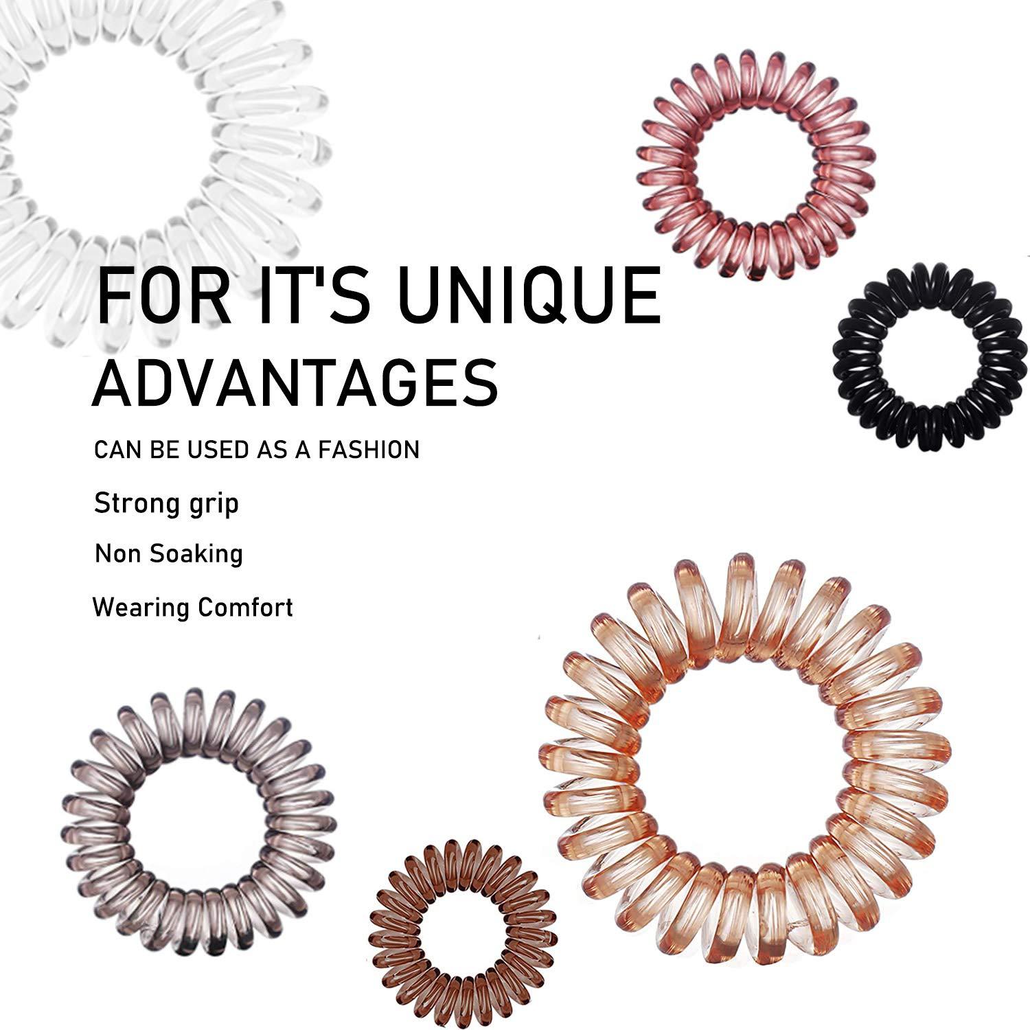 Coletas Espirales Teqifu - Paquete de 17 Sujetadores Sin Marcas