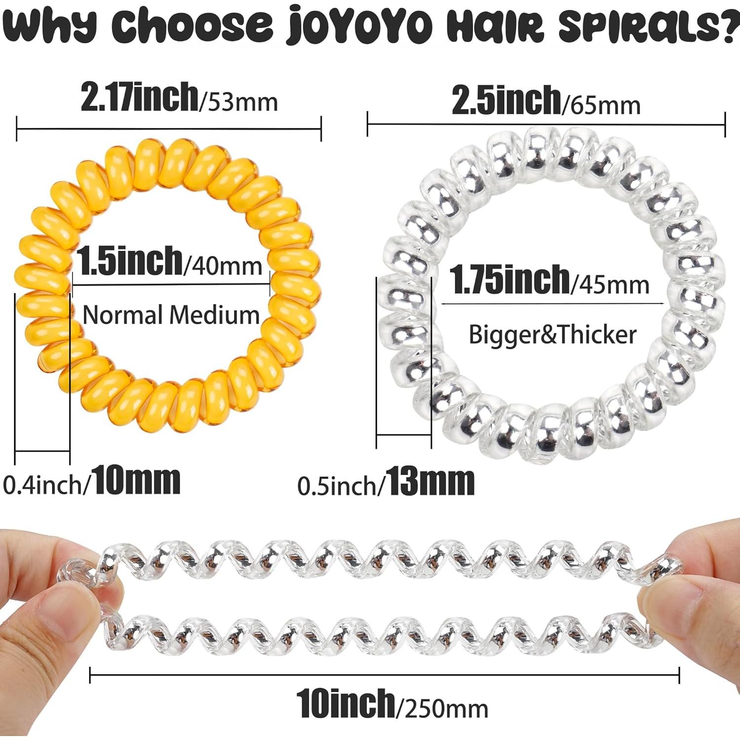 40 Lazos para el Cabello en Espiral JOYOYO - Colores Vivos