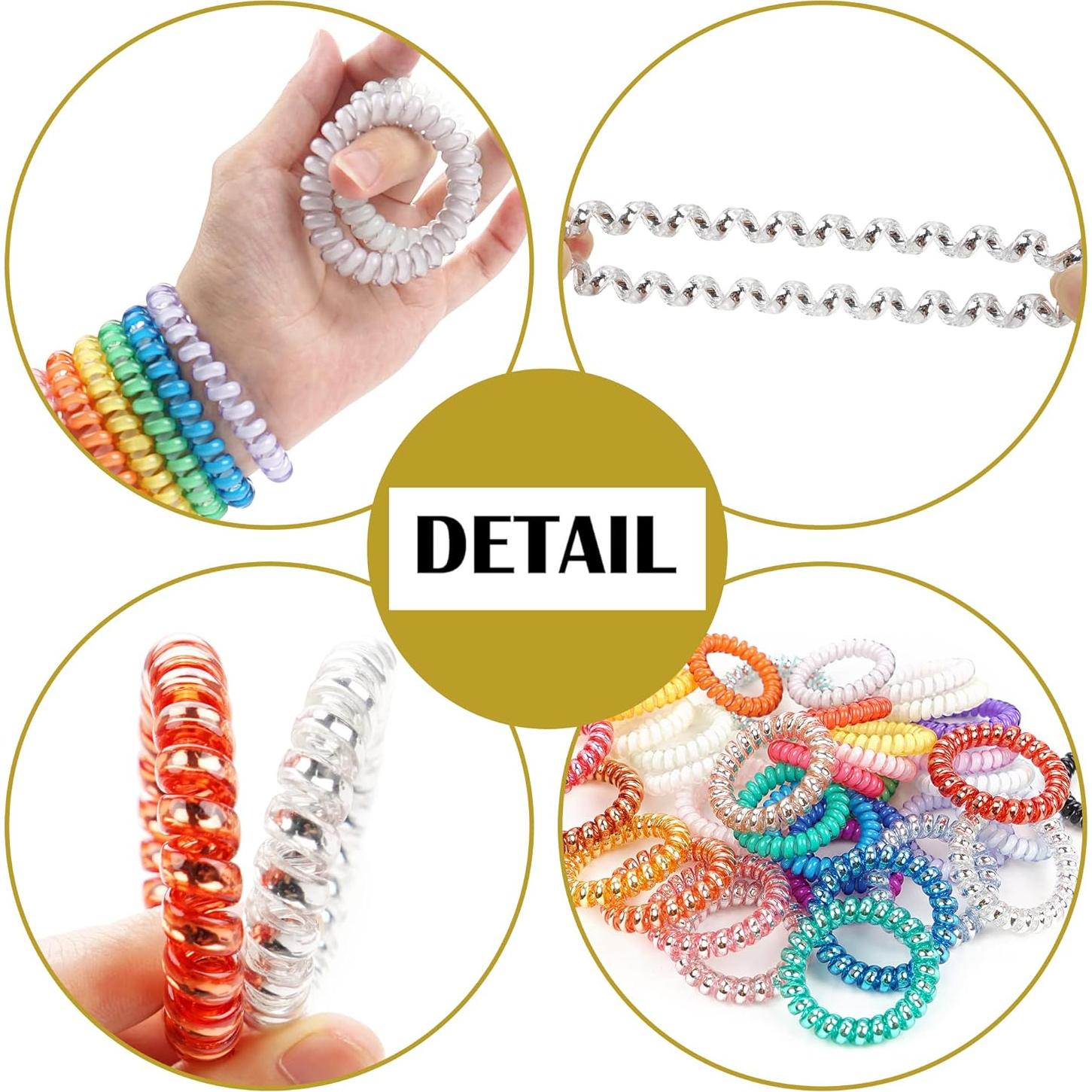 40 Lazos para el Cabello en Espiral JOYOYO - Colores Vivos