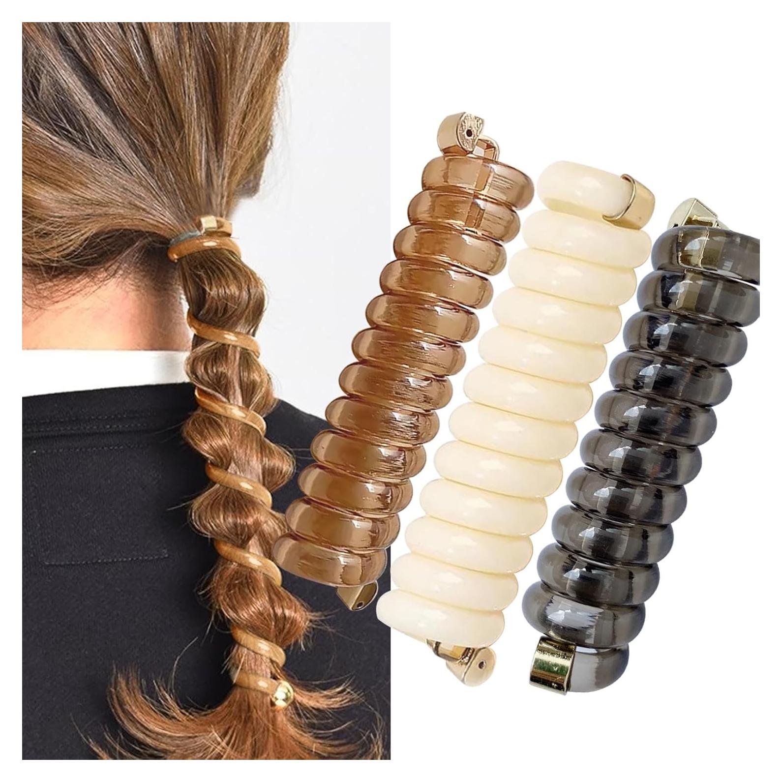 Bandas de Cabello en Espiral SISYOUP - 3 Colores, Sin Daño