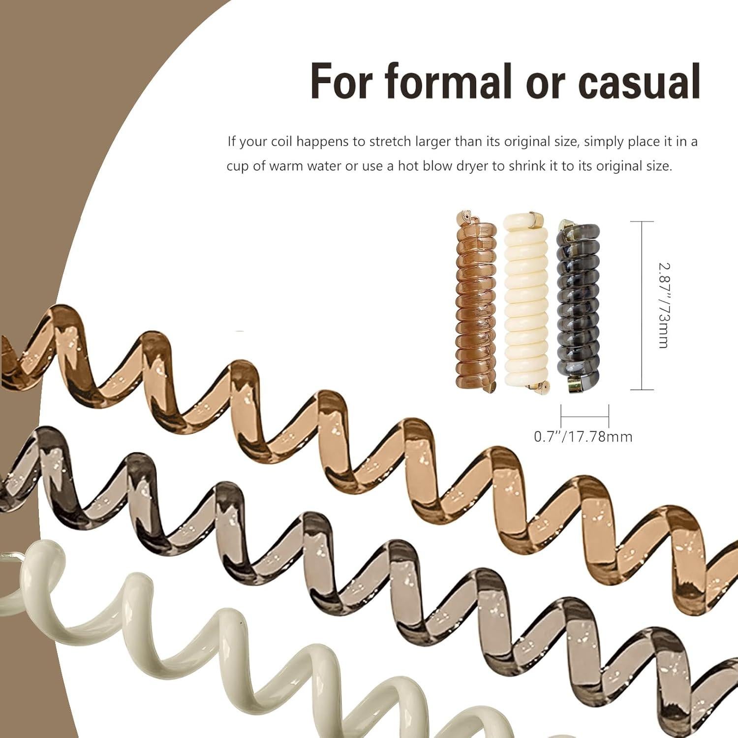 Bandas de Cabello en Espiral SISYOUP - 3 Colores, Sin Daño