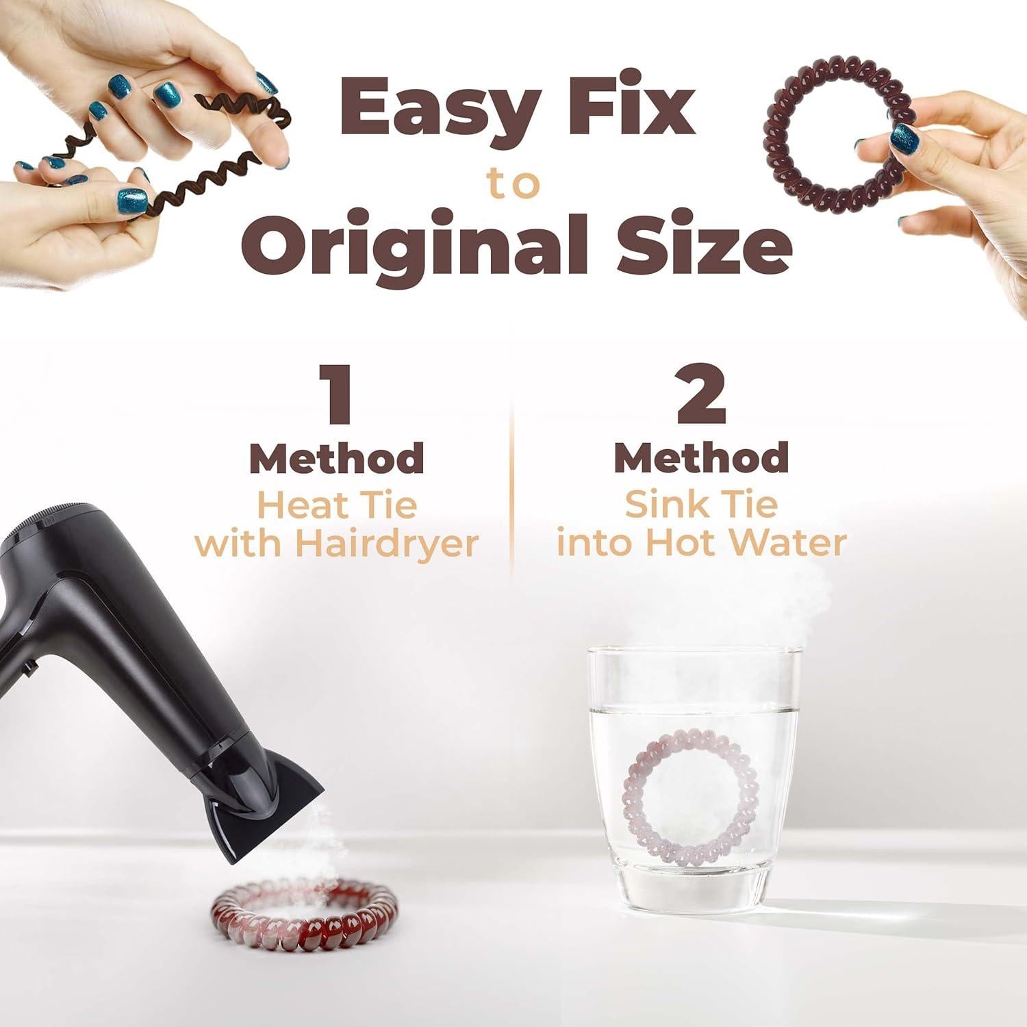 Tiras de Cabello en Espiral Basic Concepts - 10 Piezas, Marrón