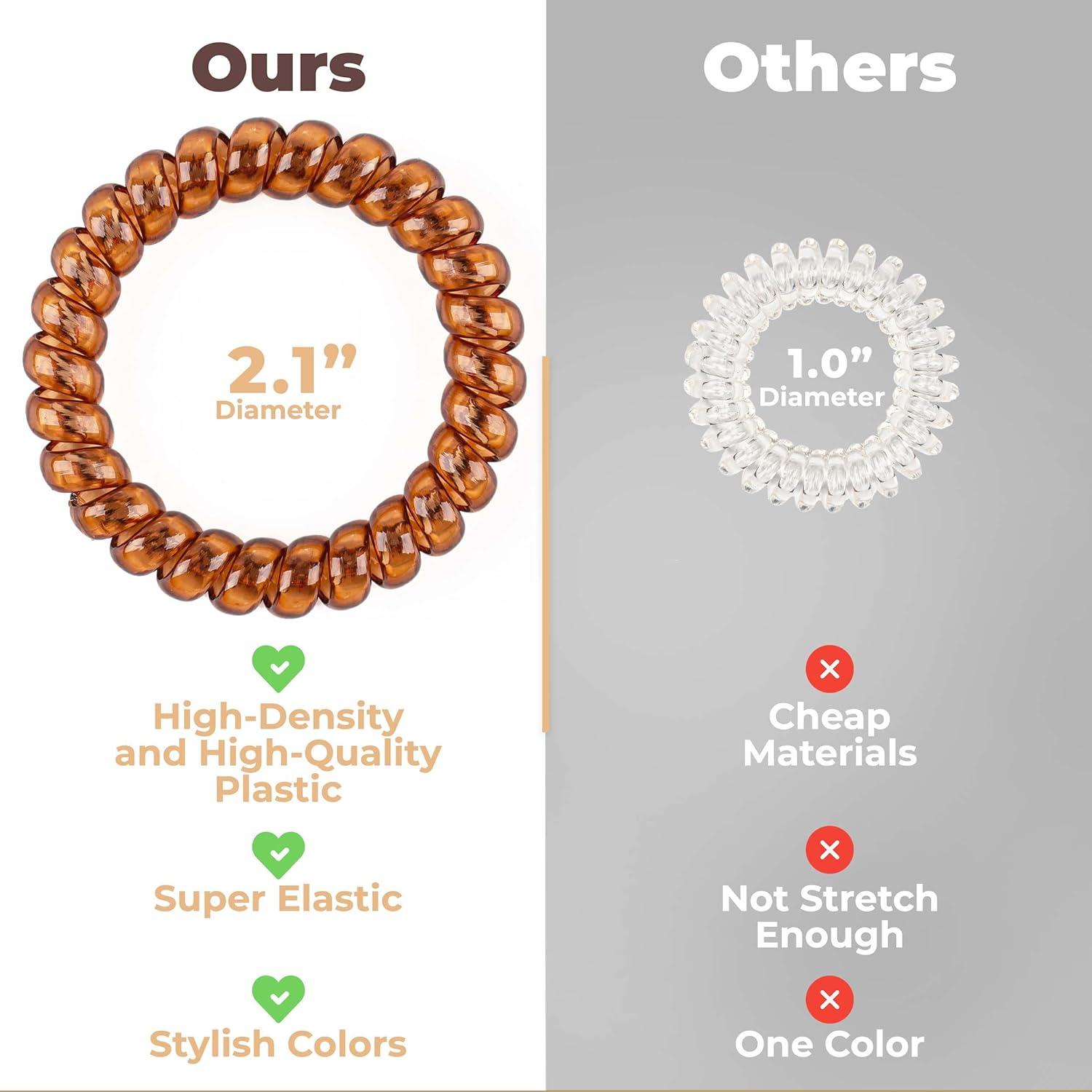 Tiras de Cabello en Espiral Basic Concepts - 10 Piezas, Marrón