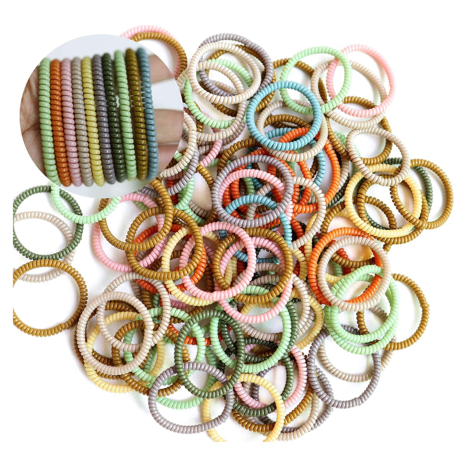 Tiras de Cabello Espirales 100Pcs STYKIER Multicolor Sin Pliegue