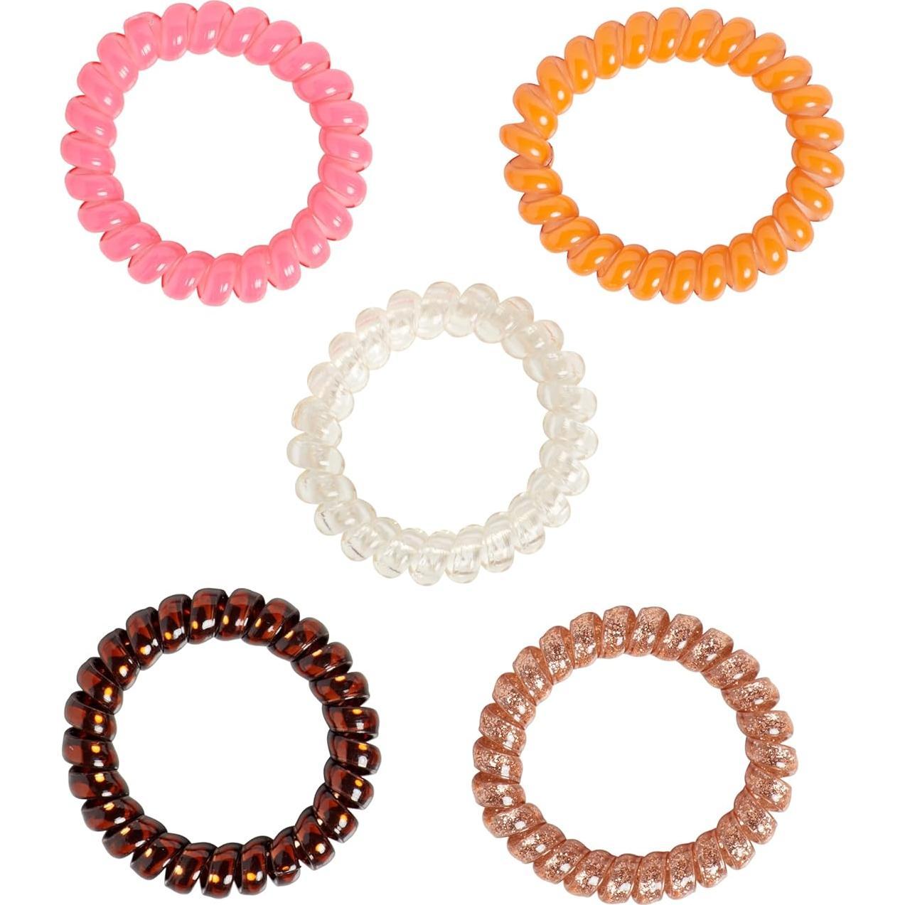 Lazos para el Cabello en Espiral Goody - 5 Unidades, Tonos Cálidos