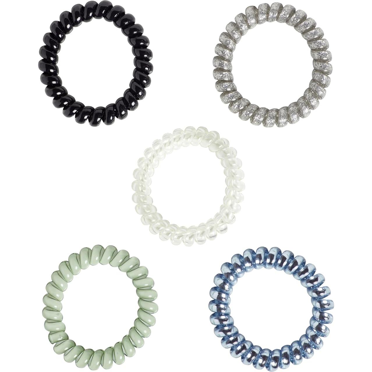 Ligas de Cabello Espiral Goody - 5 Unidades, Gel Seguro para Cabello Medio-Grueso