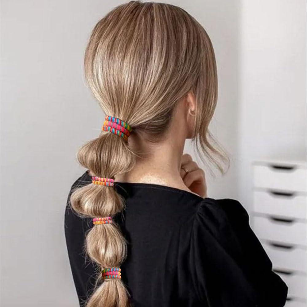 Gomas de Pelo Espiral Arcoíris RUIYDZ - 2pcs Sin Daño