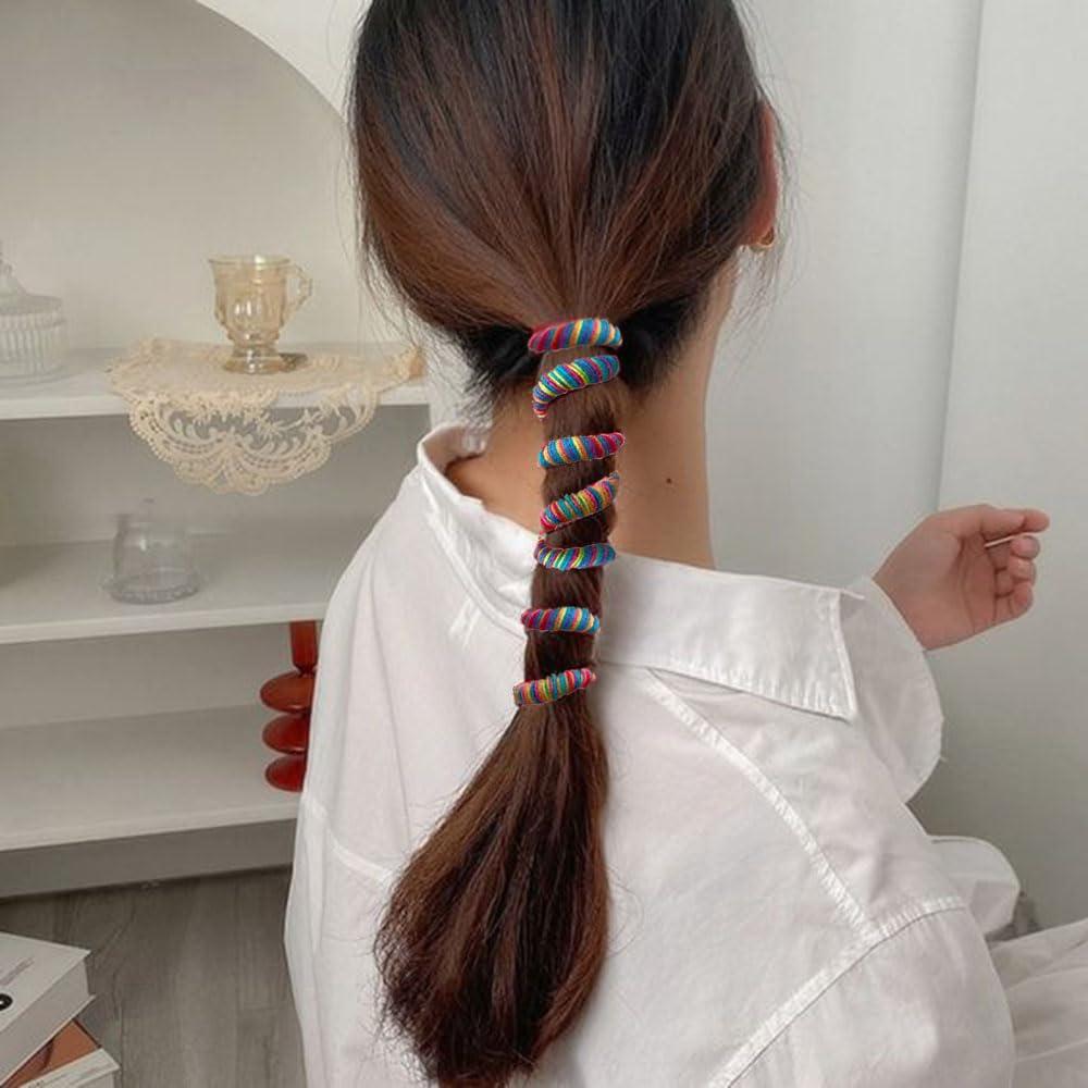 Gomas de Pelo Espiral Arcoíris RUIYDZ - 2pcs Sin Daño