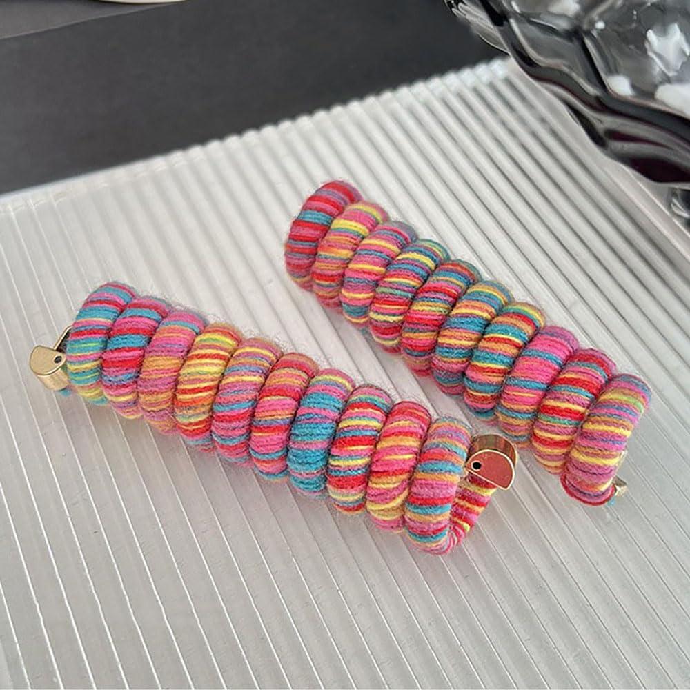 Gomas de Pelo Espiral Arcoíris RUIYDZ - 2pcs Sin Daño