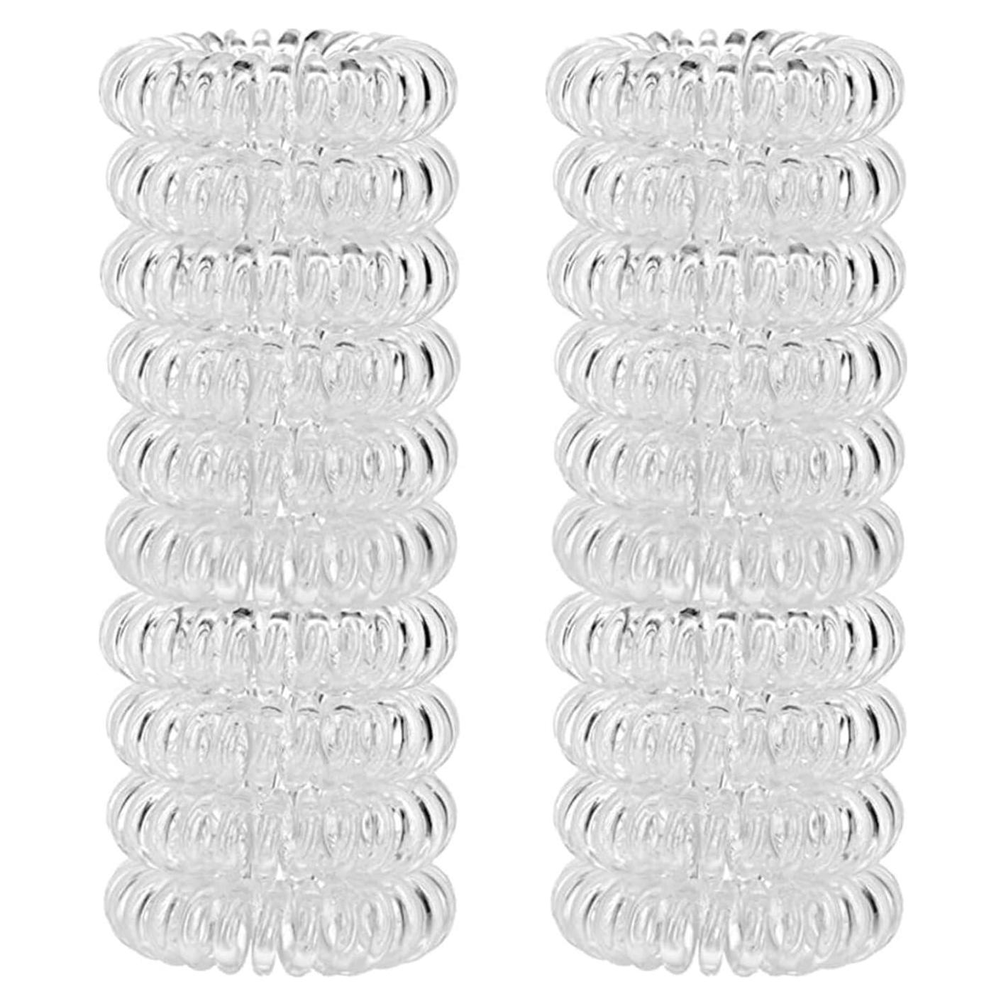 20 Lazos de Pelo Espirales Transparentes CQLIIIA - Sin Daño