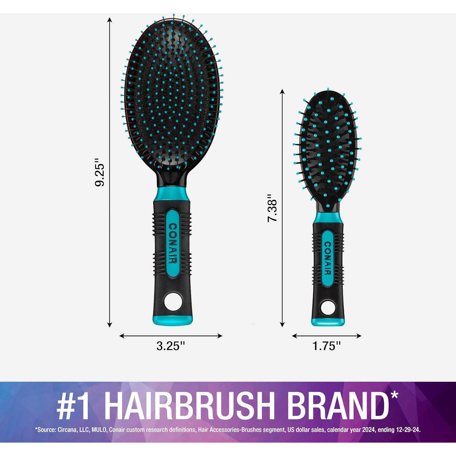 Conair Juego de Cepillos para Cabello 2 Piezas - Verde Azulado