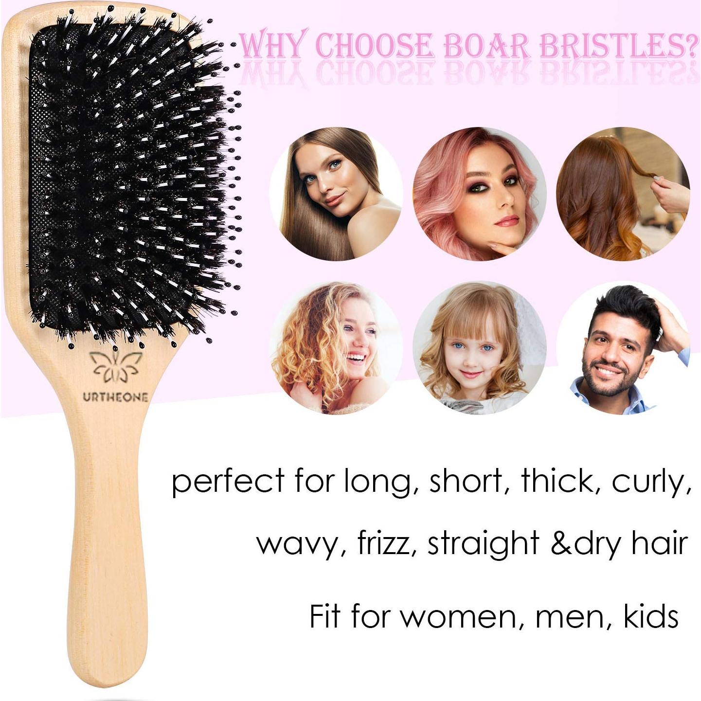 Juego de Cepillo y Peine URTHEONE de Cerdas de Jabalí