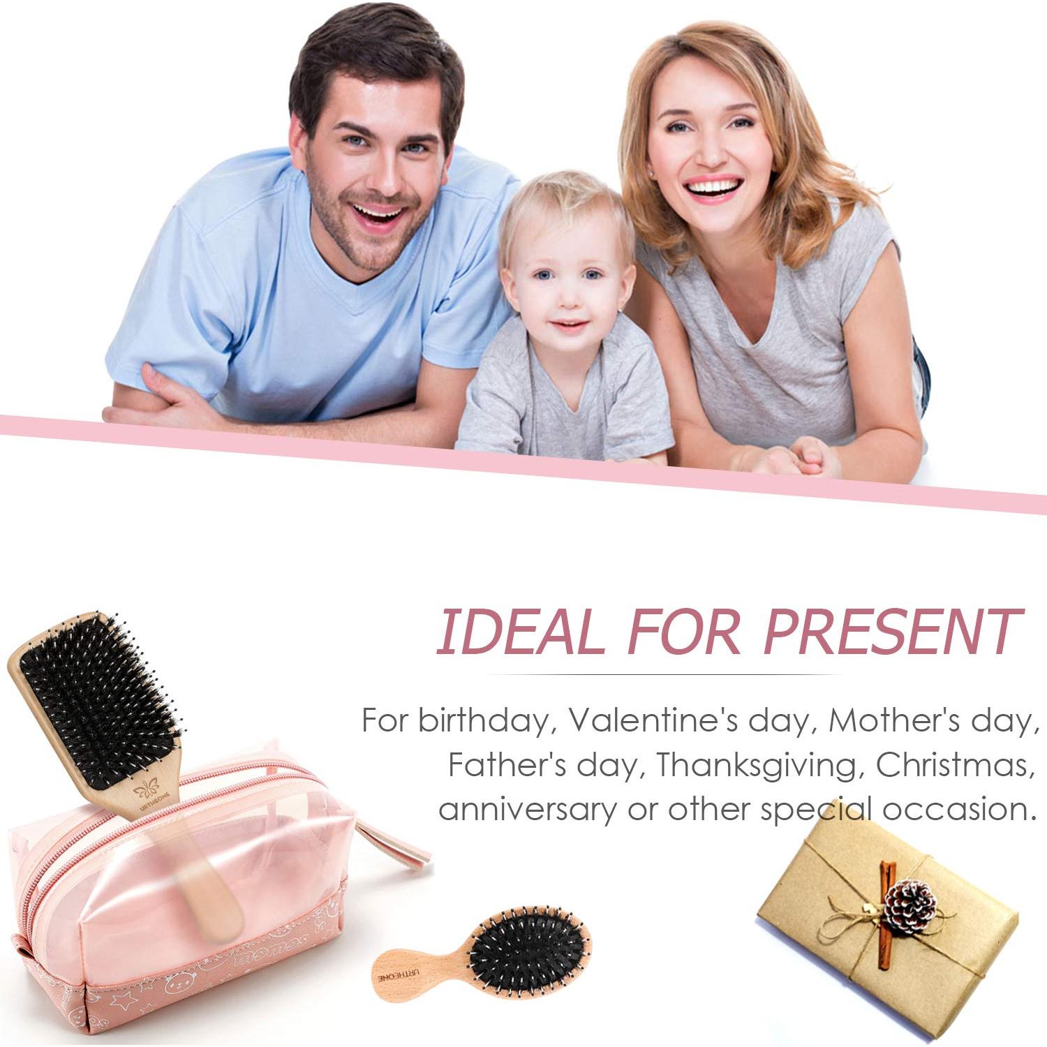 Juego de Cepillo y Peine URTHEONE de Cerdas de Jabalí