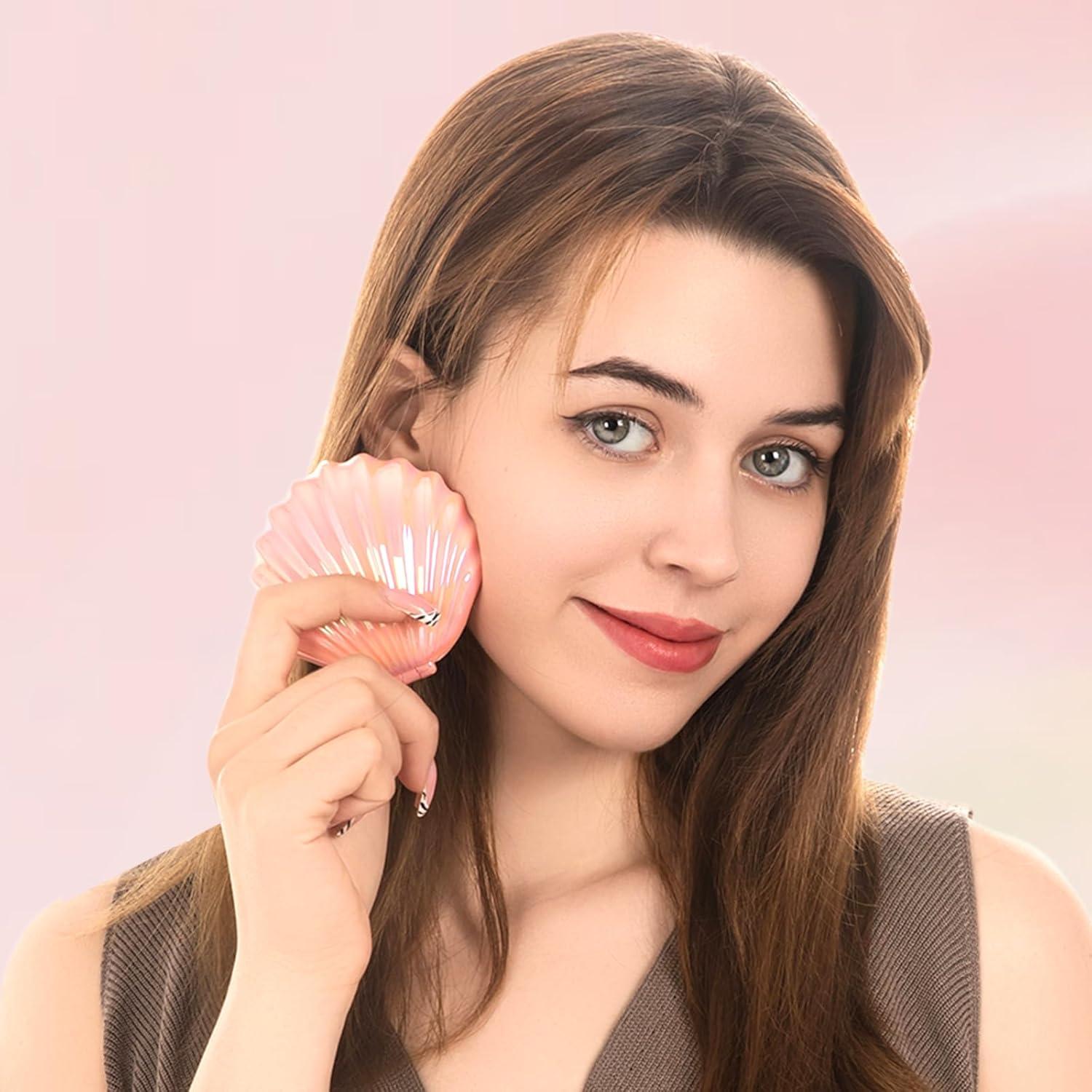 Cepillo de Cabello Plegable Maji Mama con Espejo Rosa 8x7.5cm