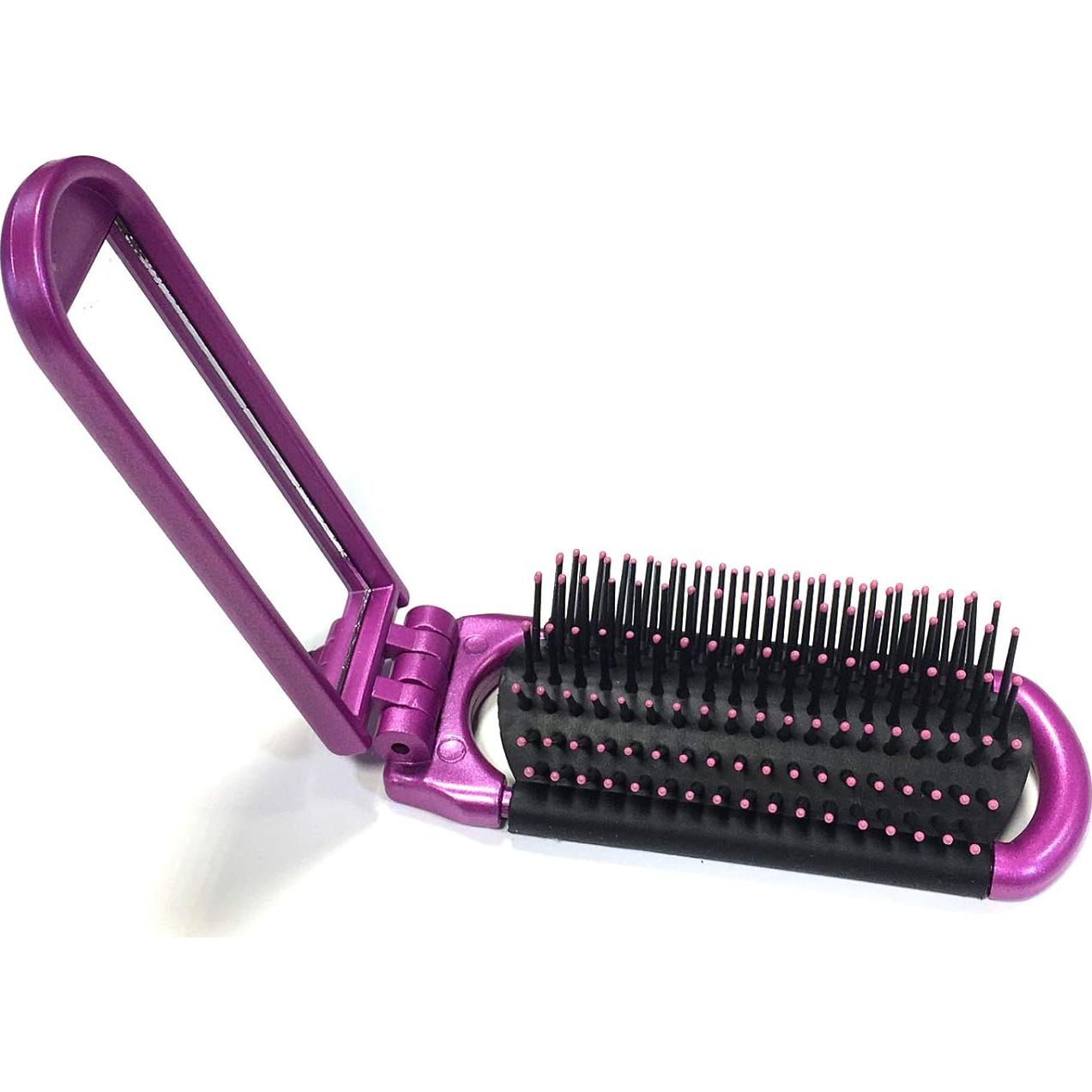 Cepillo de Pelo Plegable ALAZCO con Espejo Compacto 20.32 cm