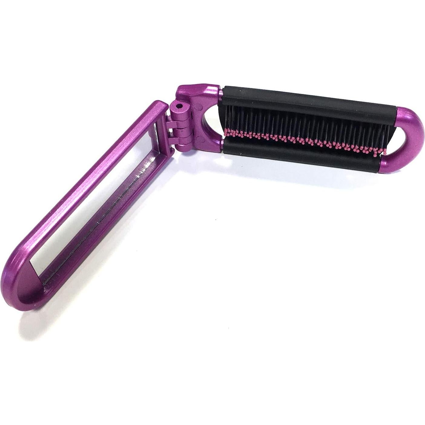 Cepillo de Pelo Plegable ALAZCO con Espejo Compacto 20.32 cm