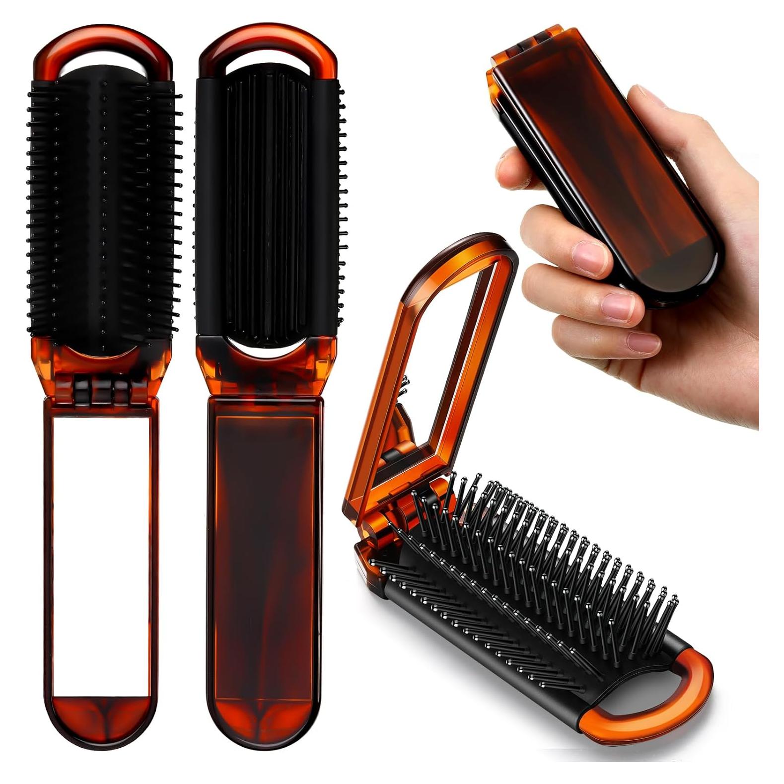 Cepillo de Pelo Plegable Nuenen 4 Pcs con Espejo Carey's