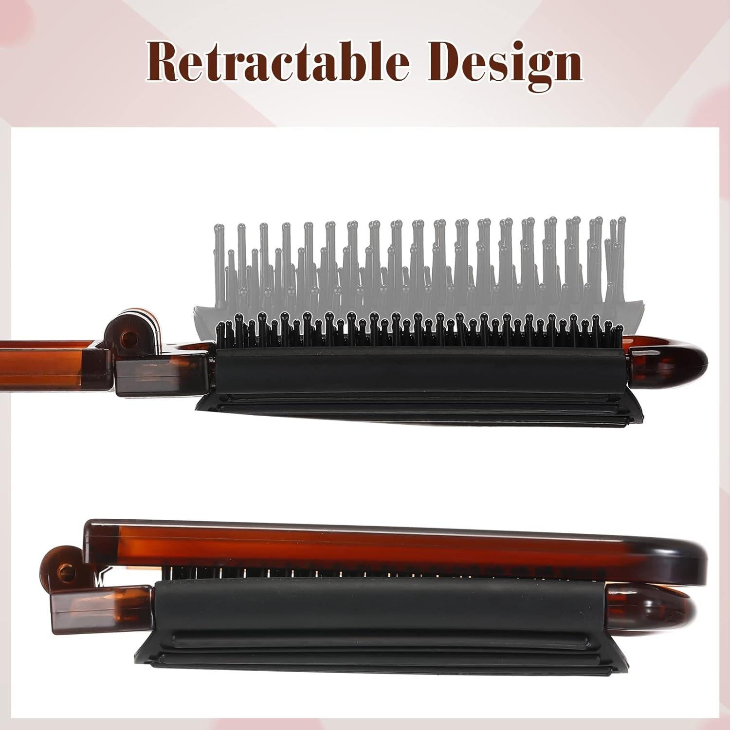 Cepillo de Pelo Plegable Nuenen 4 Pcs con Espejo Carey's