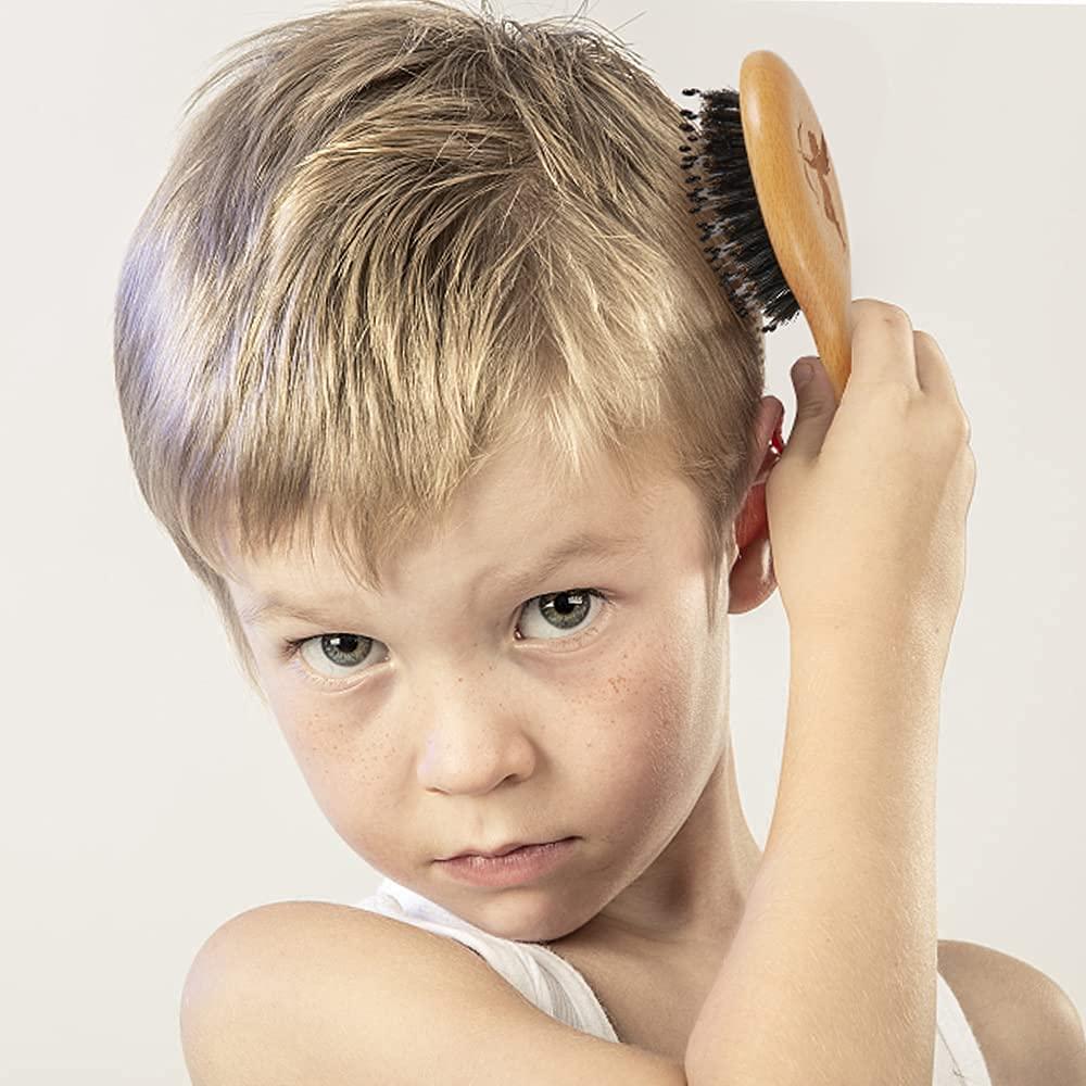 Cepillo de viaje mini Sosoon con cerdas de jabalí para todo tipo de cabello