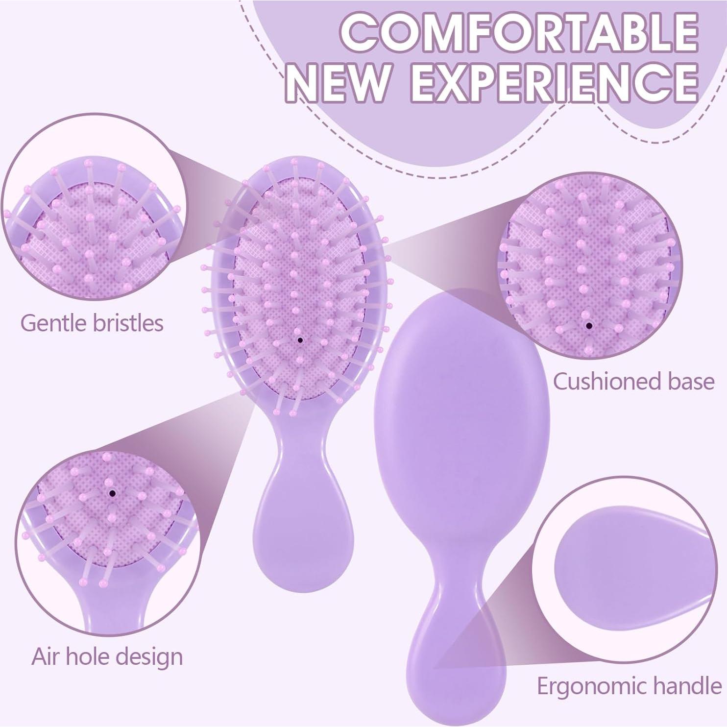 Paquete de 12 Cepillos Mini Desenredantes Phyyixs - Colores Vibrantes