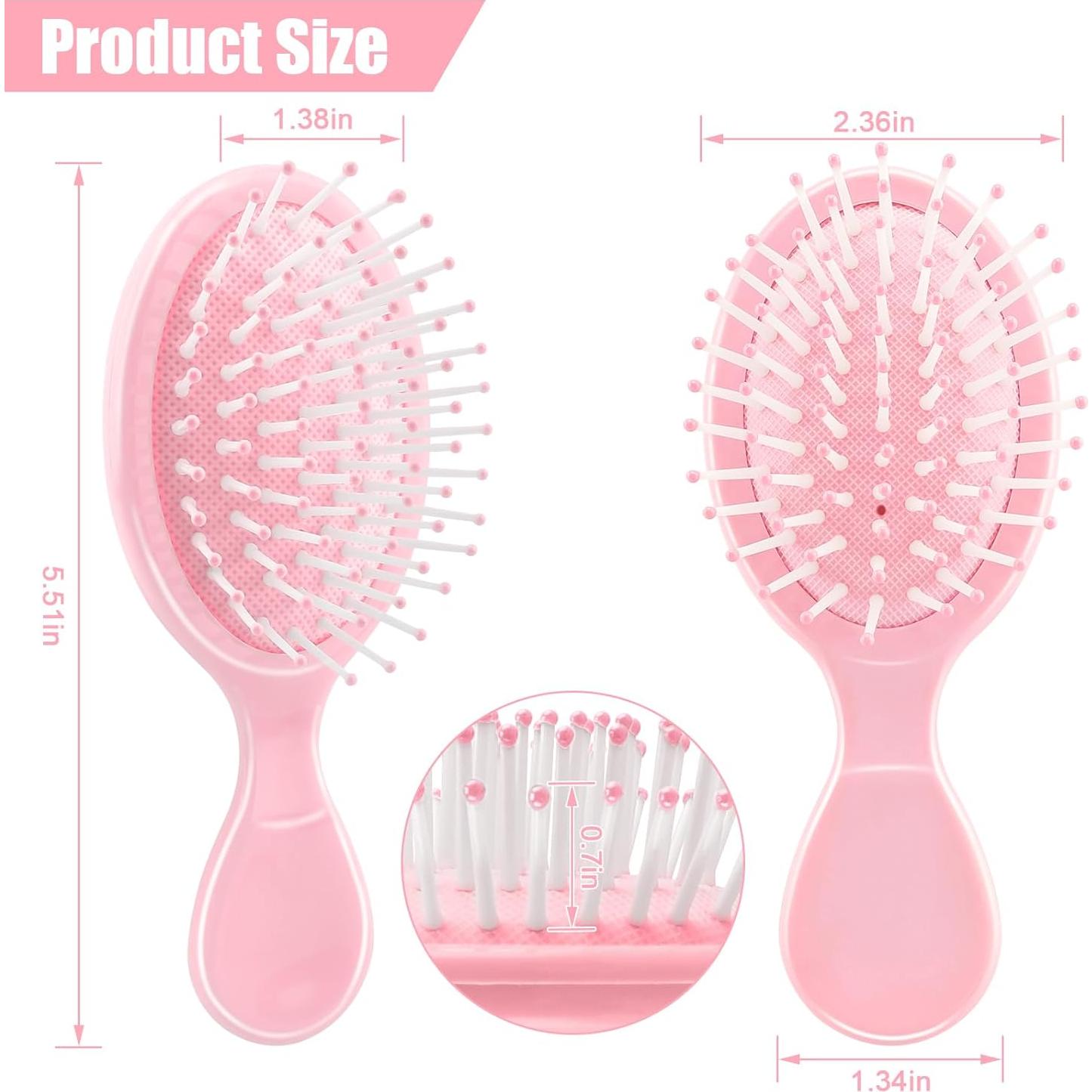 Mini Cepillo de Pelo NICEMOVIC Rosa 2 Piezas Viaje