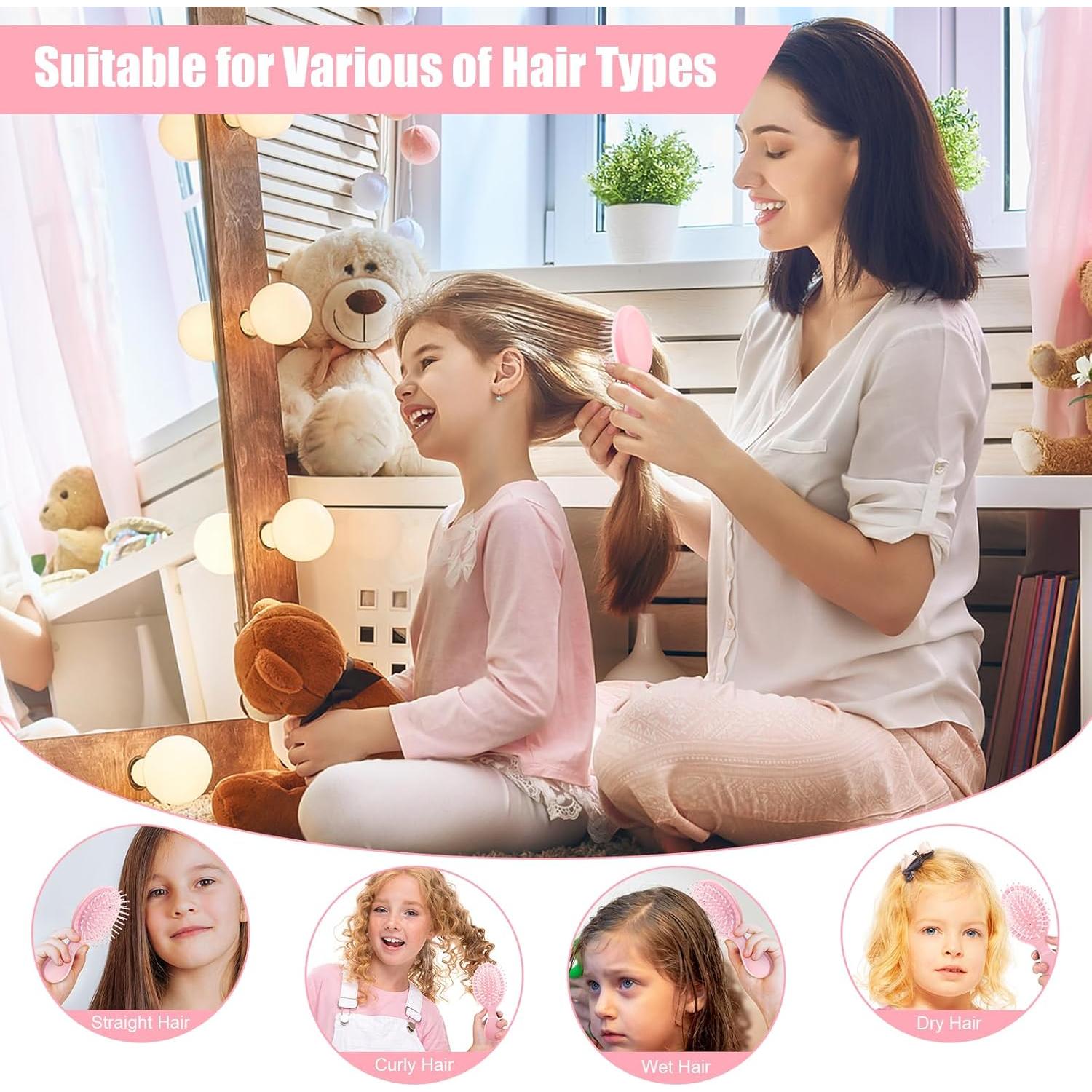 Mini Cepillo de Pelo NICEMOVIC Rosa 2 Piezas Viaje