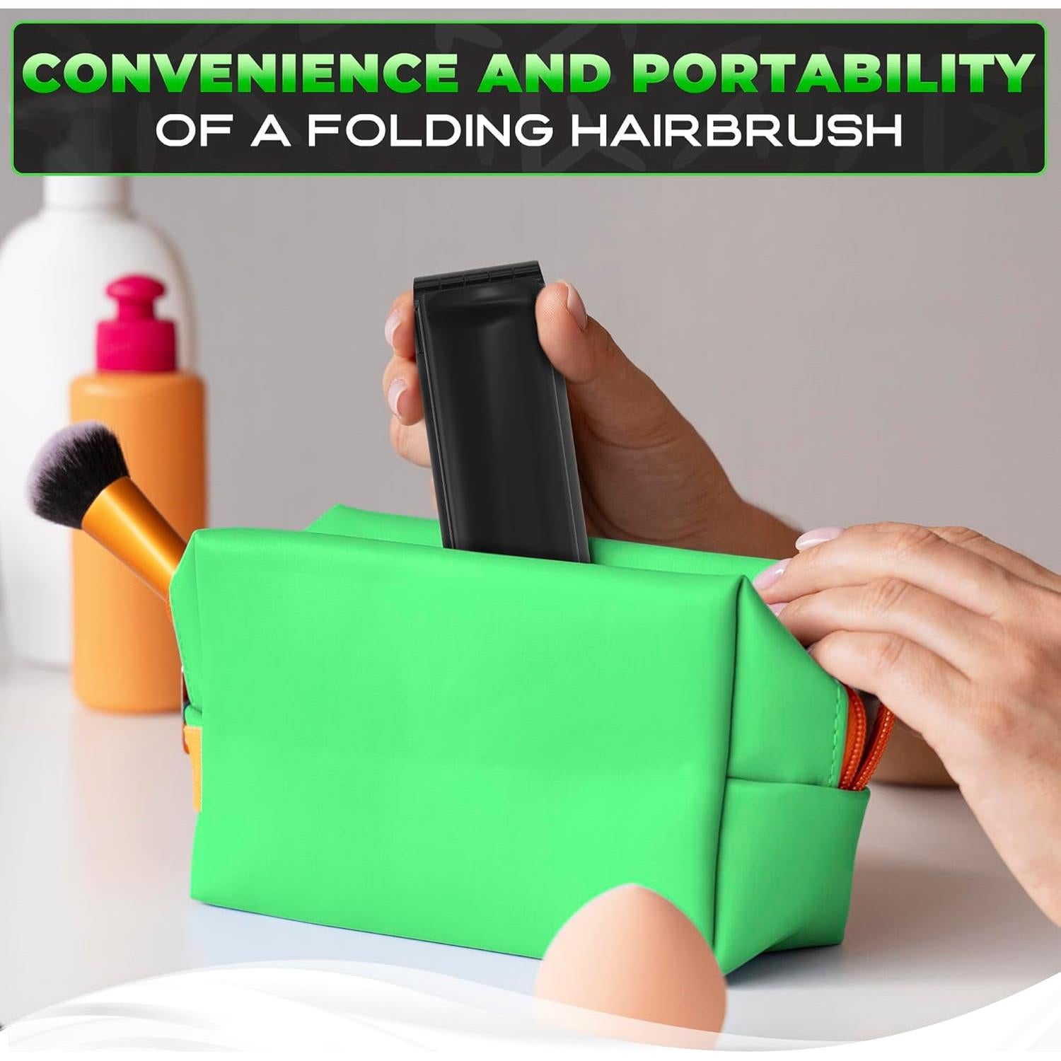 Juego de 4 Cepillos de Pelo Plegables KETAR con Espejo