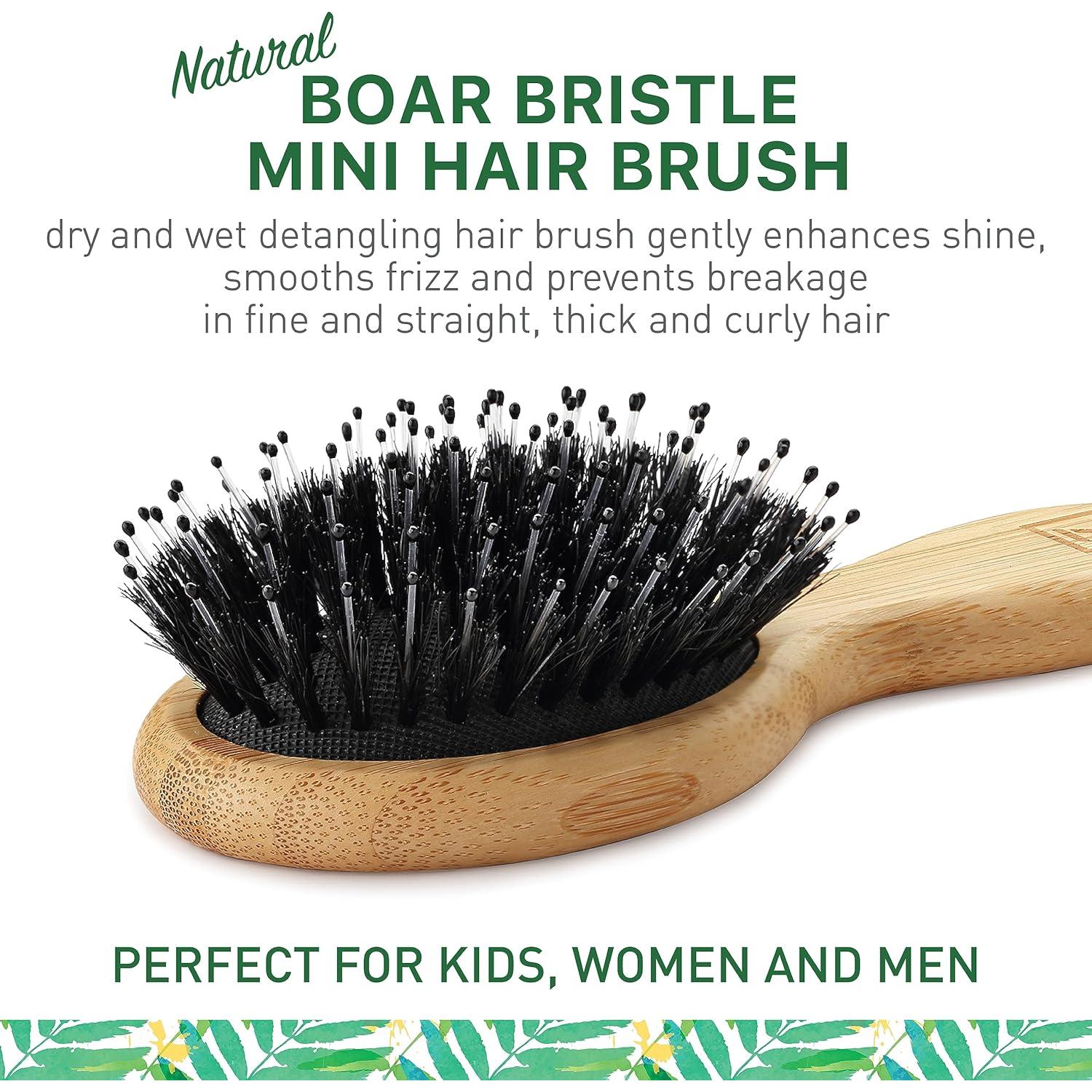 Cepillo Desenredante Zollo de Cerdas de Jabalí Natural Mini