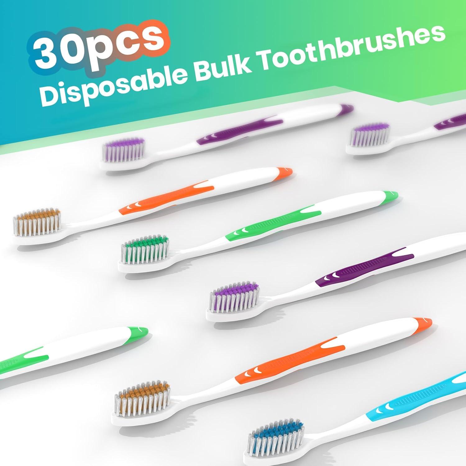 Paquete de 30 Cepillos de Dientes Frekare con Cubiertas