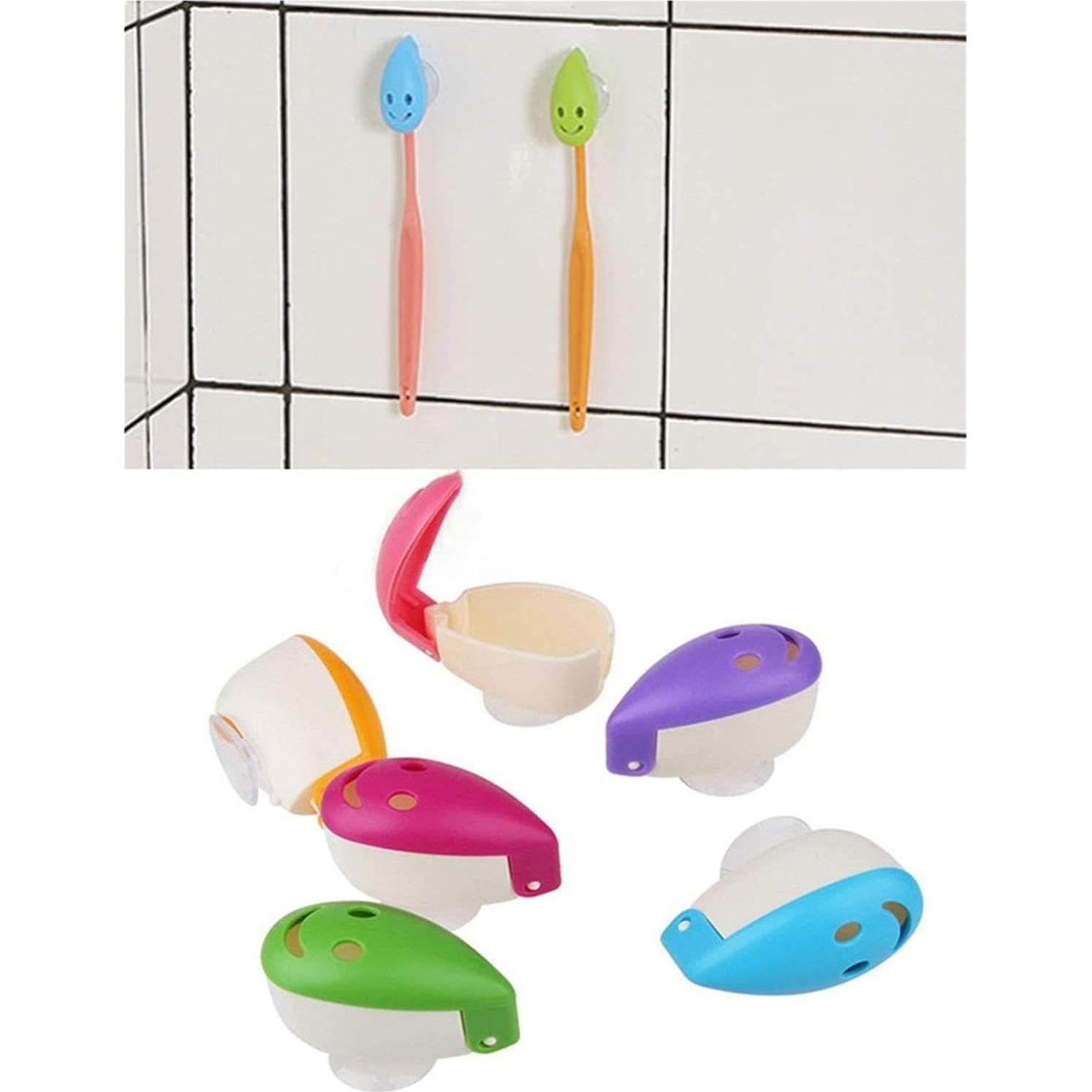 VADOO 6 Tapas de Cepillo de Dientes con Ventosa - Protector Portátil