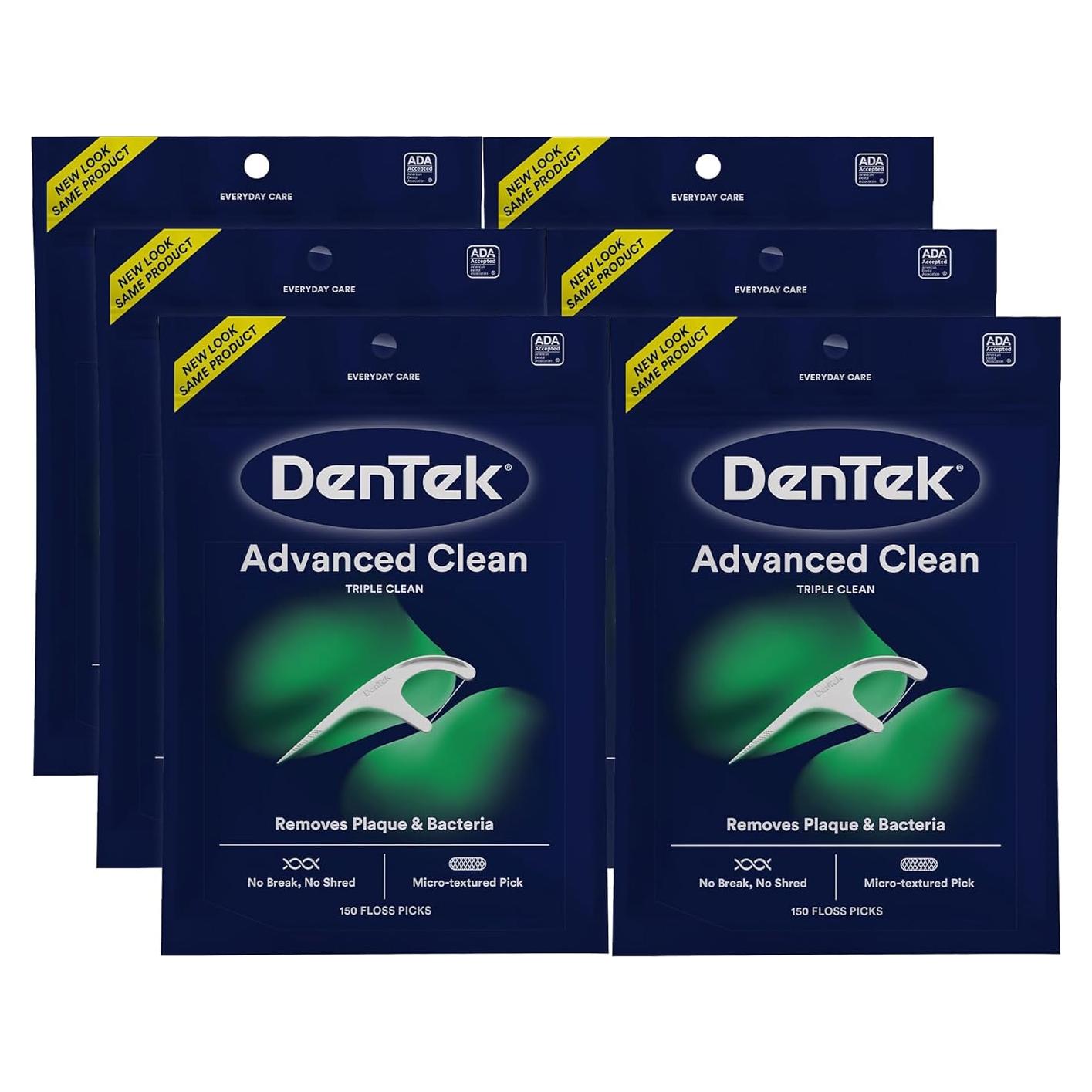 Palillos de Hilo Dental DenTek Triple Clean 150 Hilos x 6 Paquetes