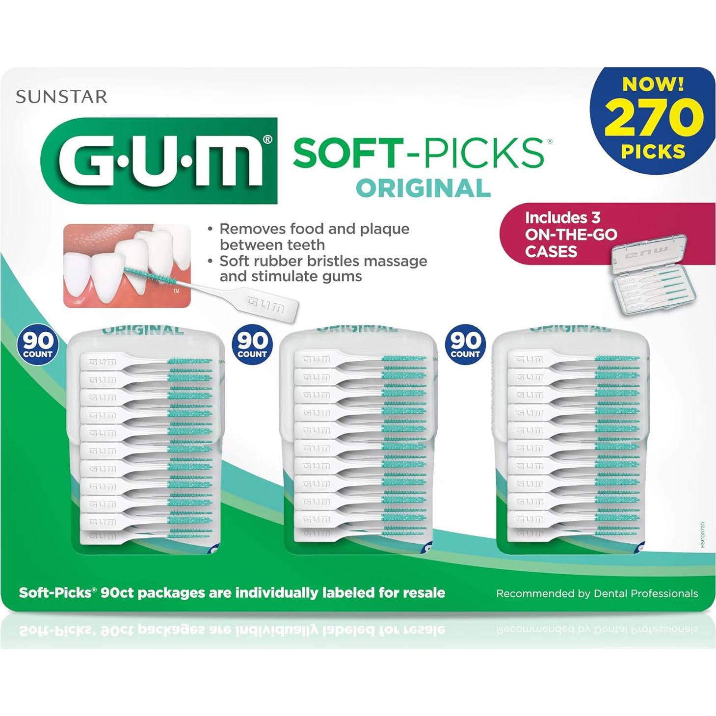 Palillos Dentales GUM Soft Picks Original - 270 Unidades