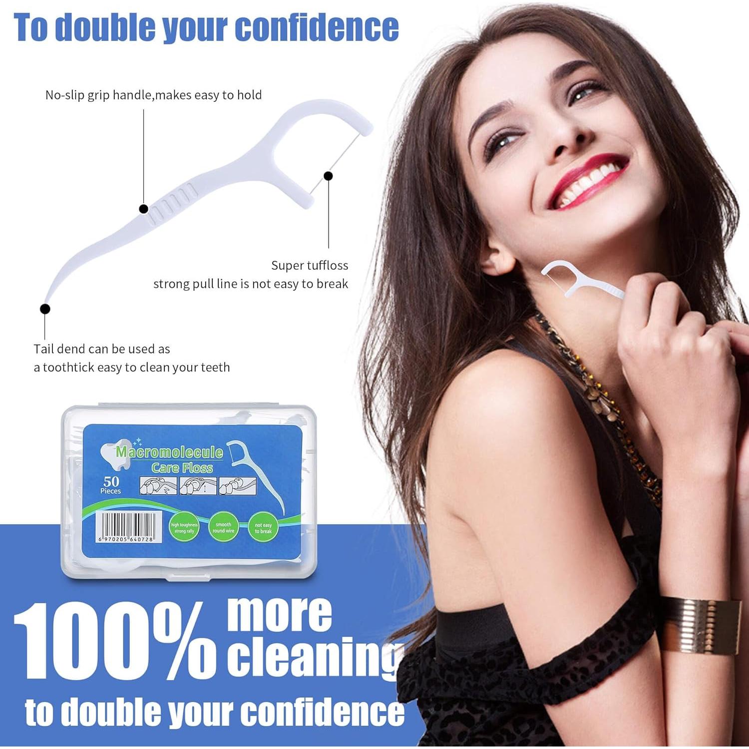 800 Palillos de Hilo Dental Aussumy - Limpieza Profunda y Mango Ergonómico