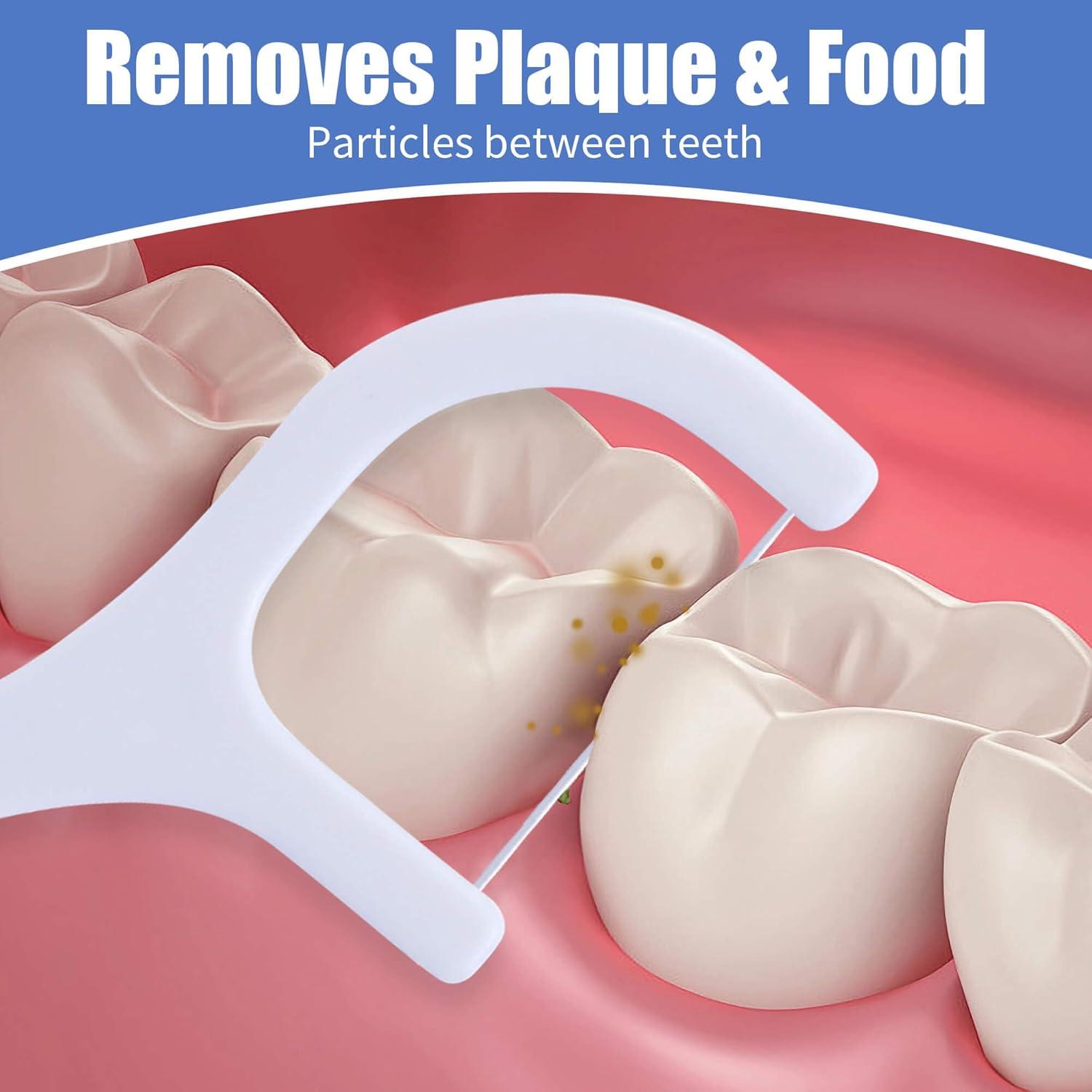 800 Palillos de Hilo Dental Aussumy - Limpieza Profunda y Mango Ergonómico