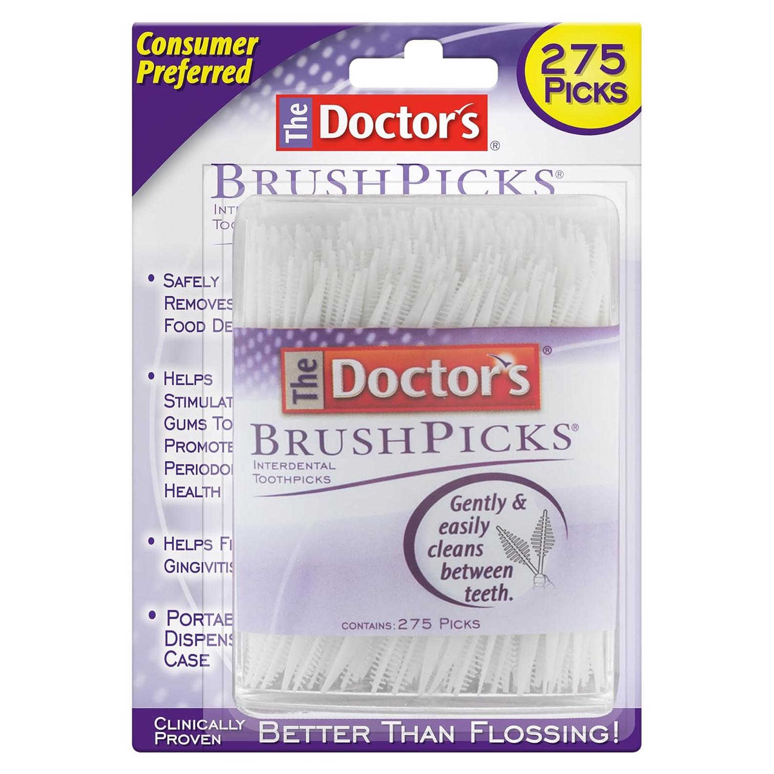 Palillos Interdentales BrushPicks Doctor 275 Unidades 2 en 1