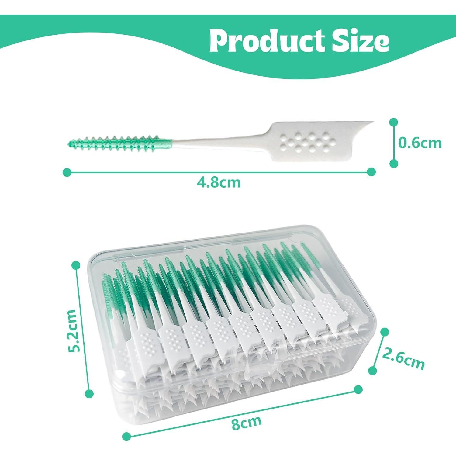 Palillos de Hilo Dental de Silicona Suave WQINX 160pcs Verde