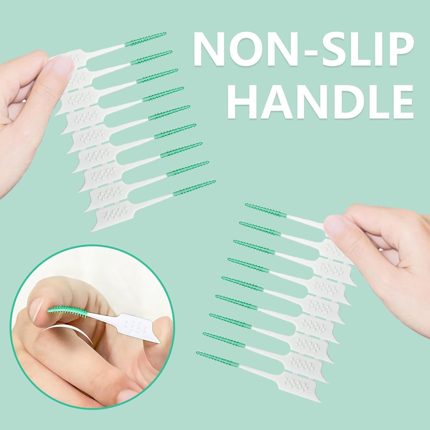 Palillos de Hilo Dental de Silicona Suave WQINX 160pcs Verde