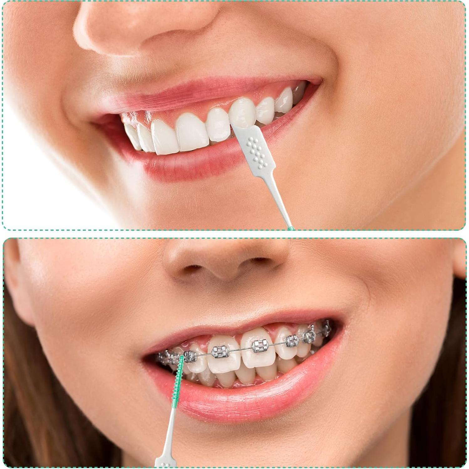 Palillos de Hilo Dental de Silicona Suave WQINX 160pcs Verde