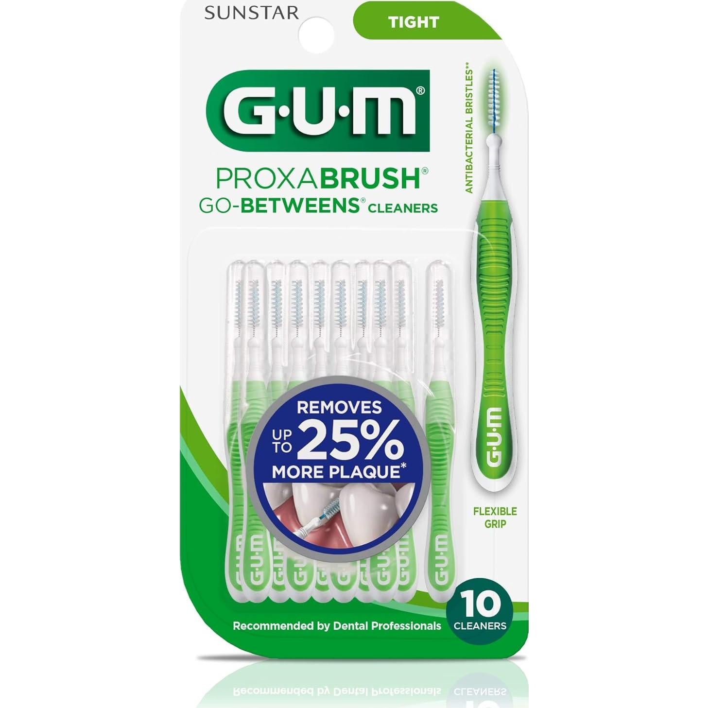 GUM Proxabrush Go-Betweens Ajustado - Cepillos Interdentales 10ct