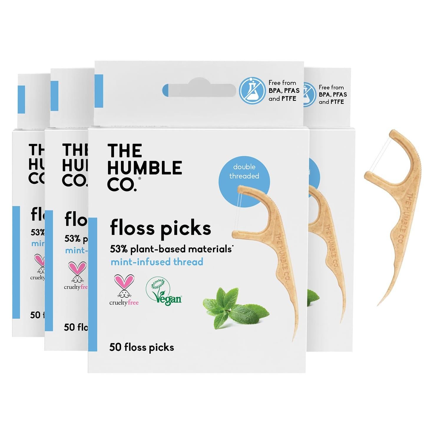 Palillos de Hilo Dental The Humble Co. Menta 200 Unidades