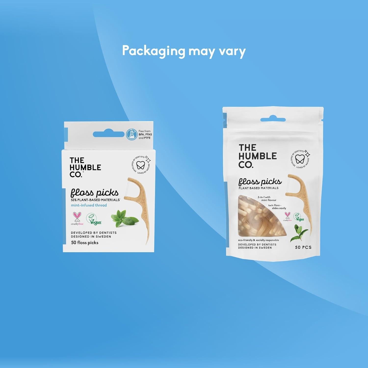 Palillos de Hilo Dental The Humble Co. Menta 200 Unidades