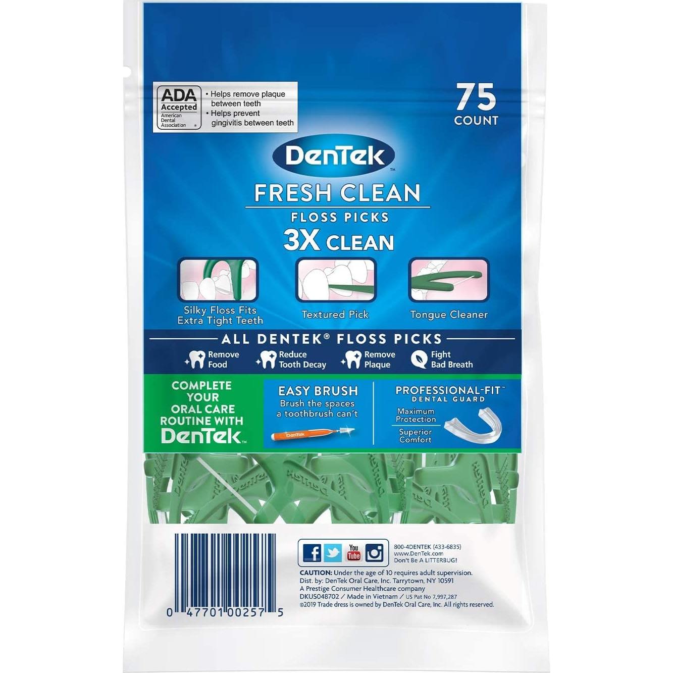 Palillos de Hilo Dental DenTek Fresh Clean 75 Unidades