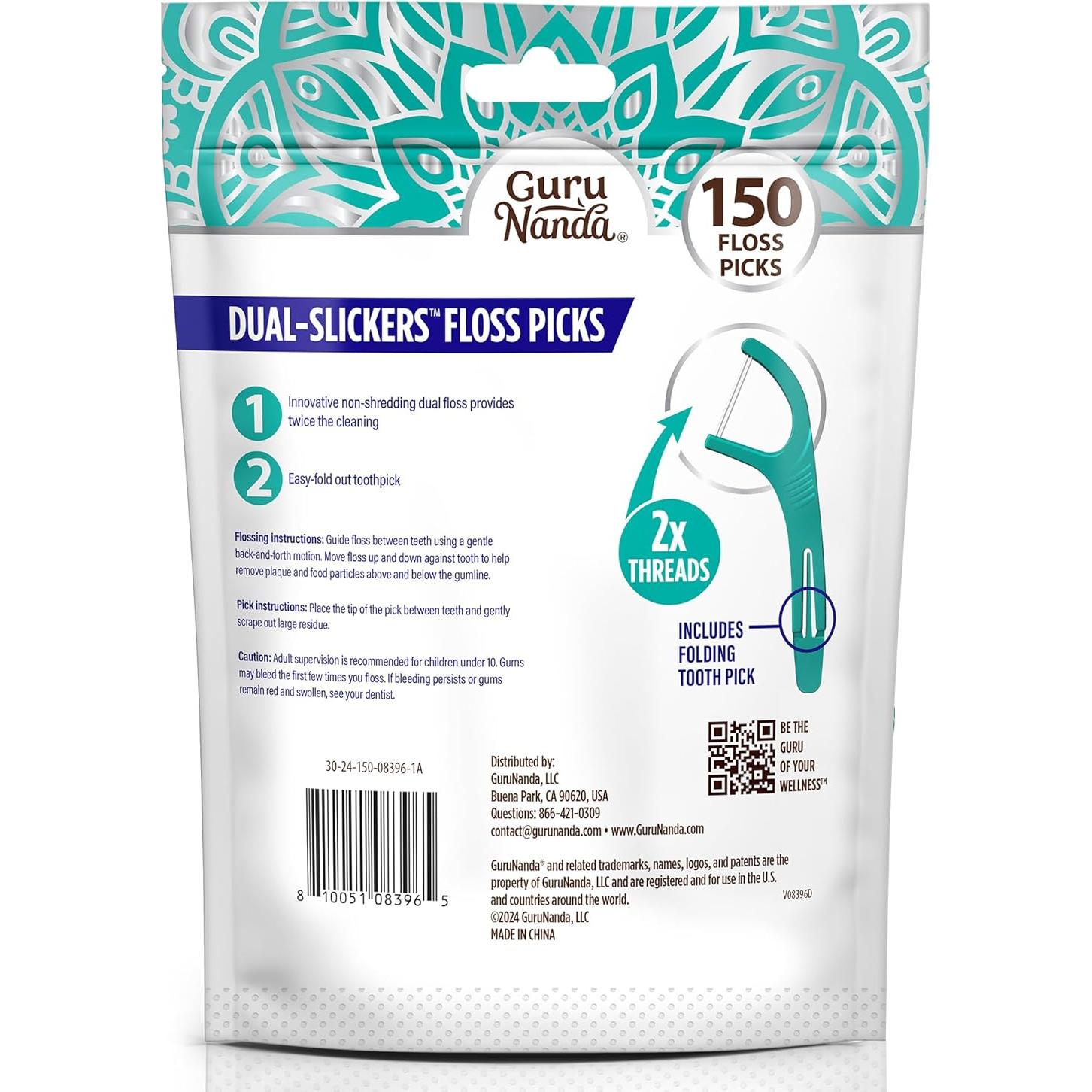 Palillos de Hilo Dental GuruNanda Dyneema Doble - 150 Unidades