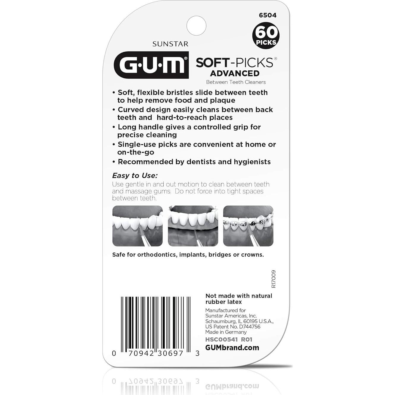 Palillos Dentales GUM Soft-Picks Avanzados 60 Unidades