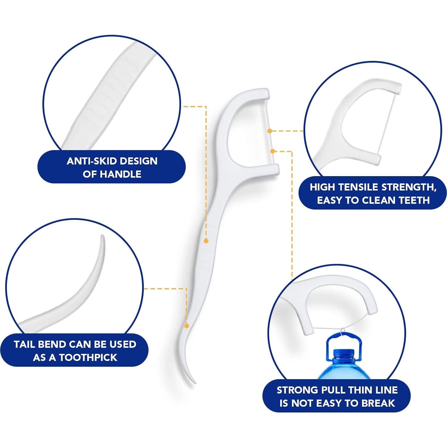 Palillos de Hilo Dental RAZOKO 500 Pcs Alta Tensión