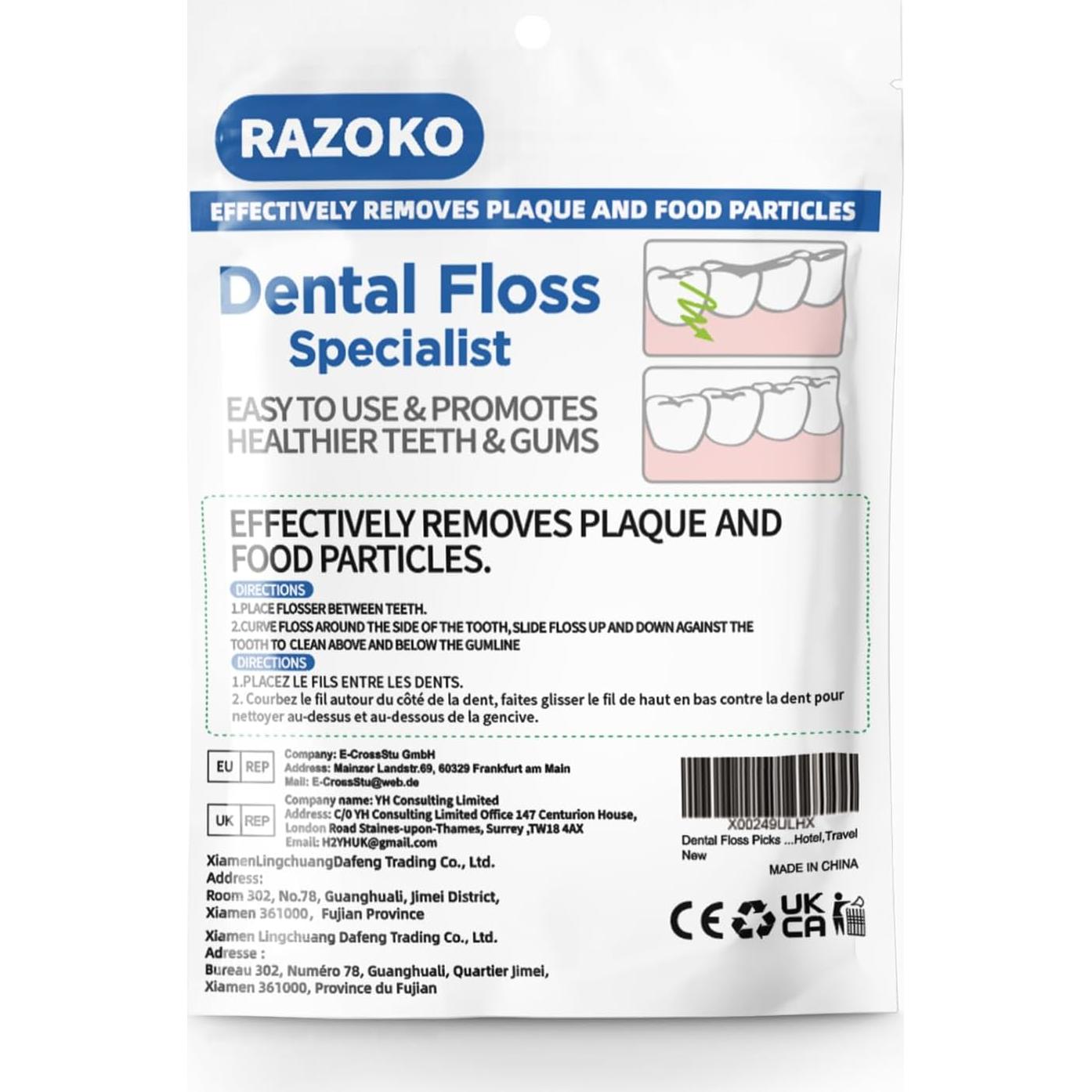 Palillos de Hilo Dental RAZOKO 500 Pcs Alta Tensión